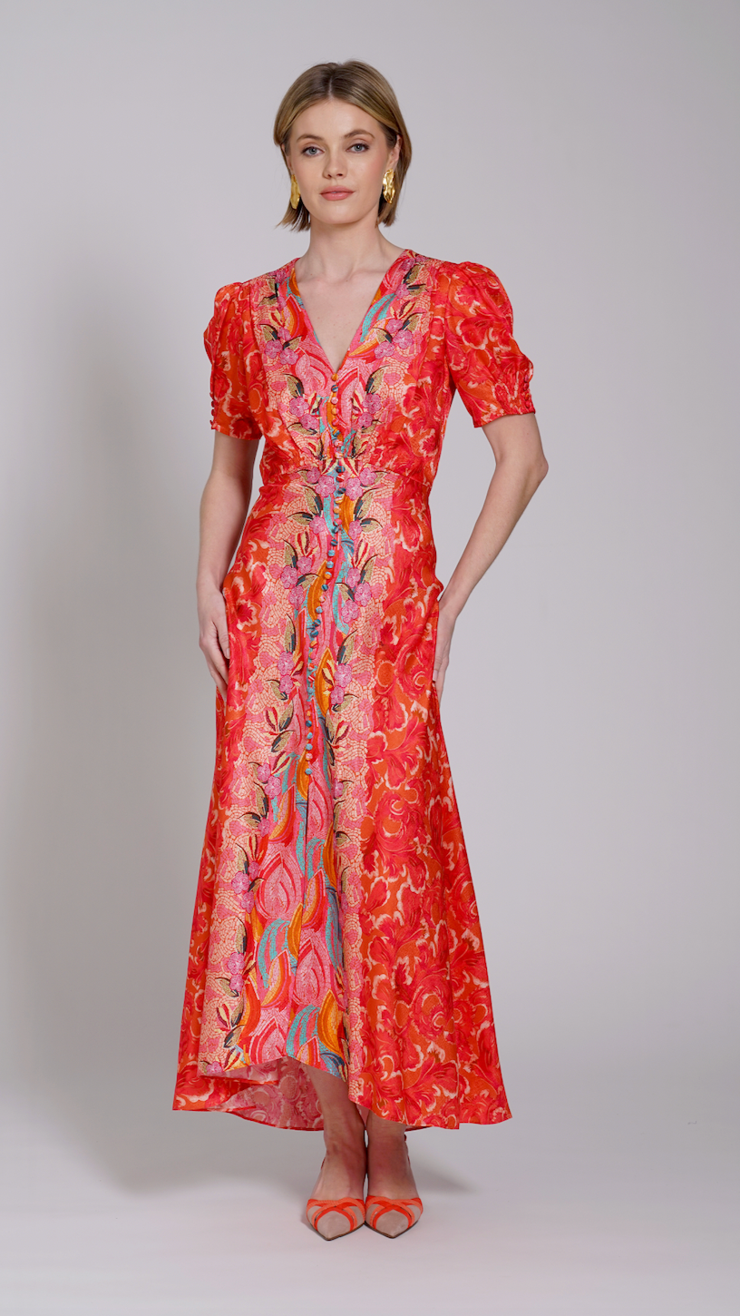 ABITO LEA LONG DRESS MOSAIC SALONI