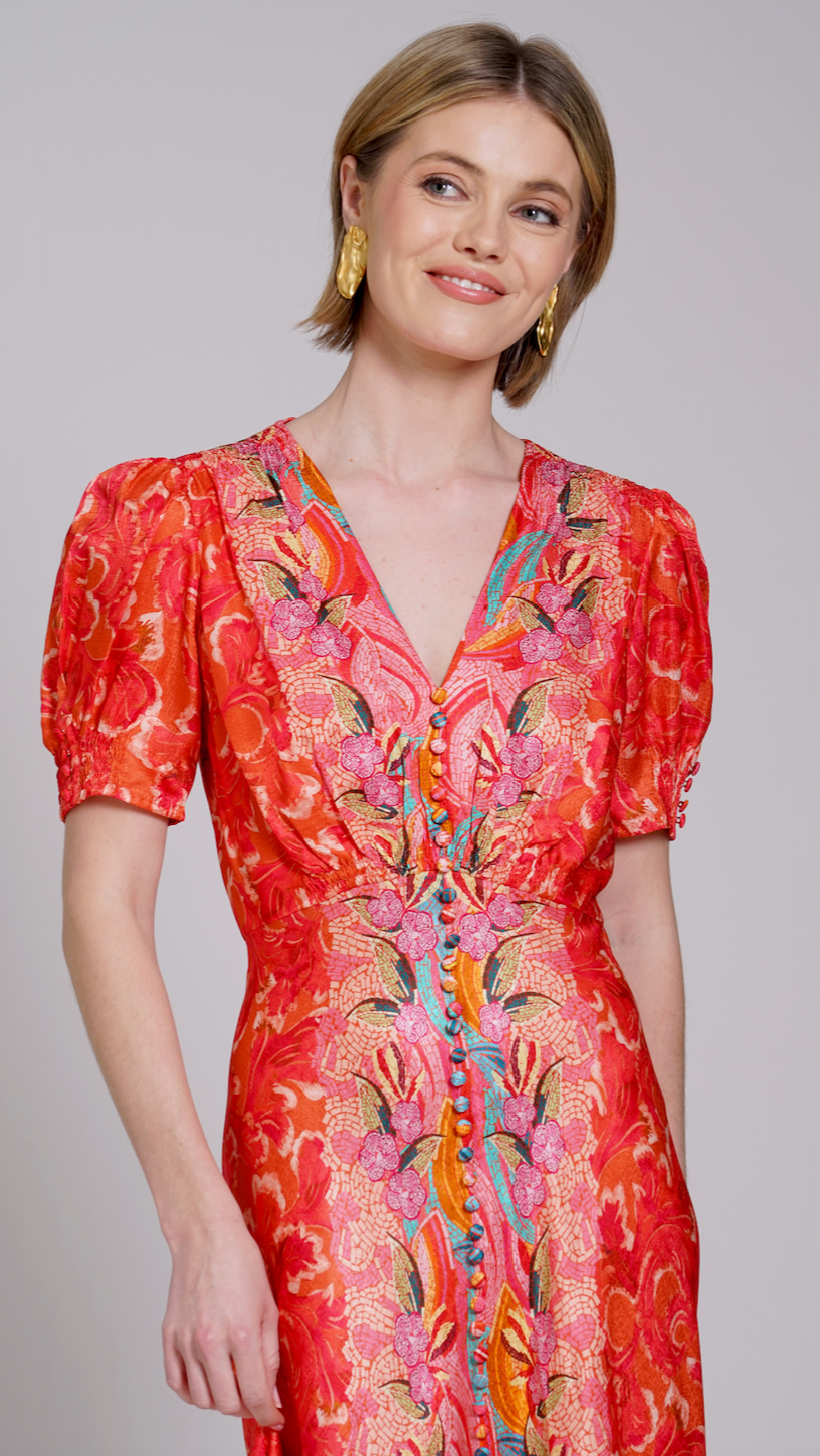ABITO LEA LONG DRESS MOSAIC SALONI