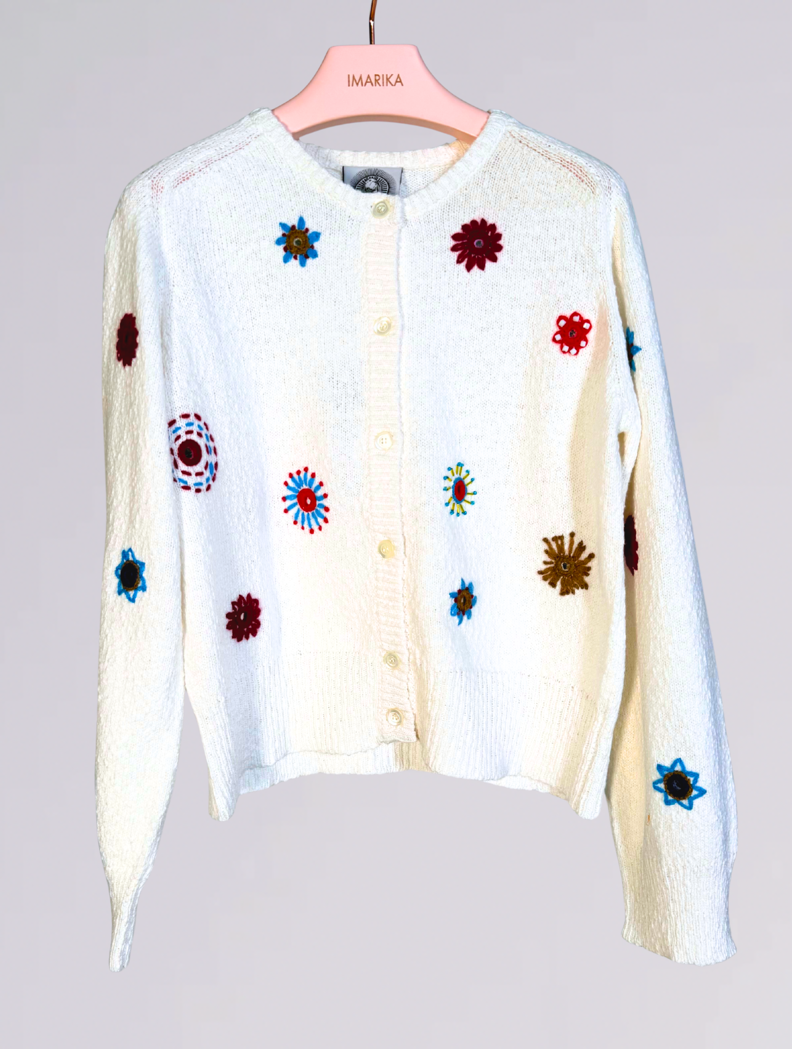 Cardigan bianco con ricami 