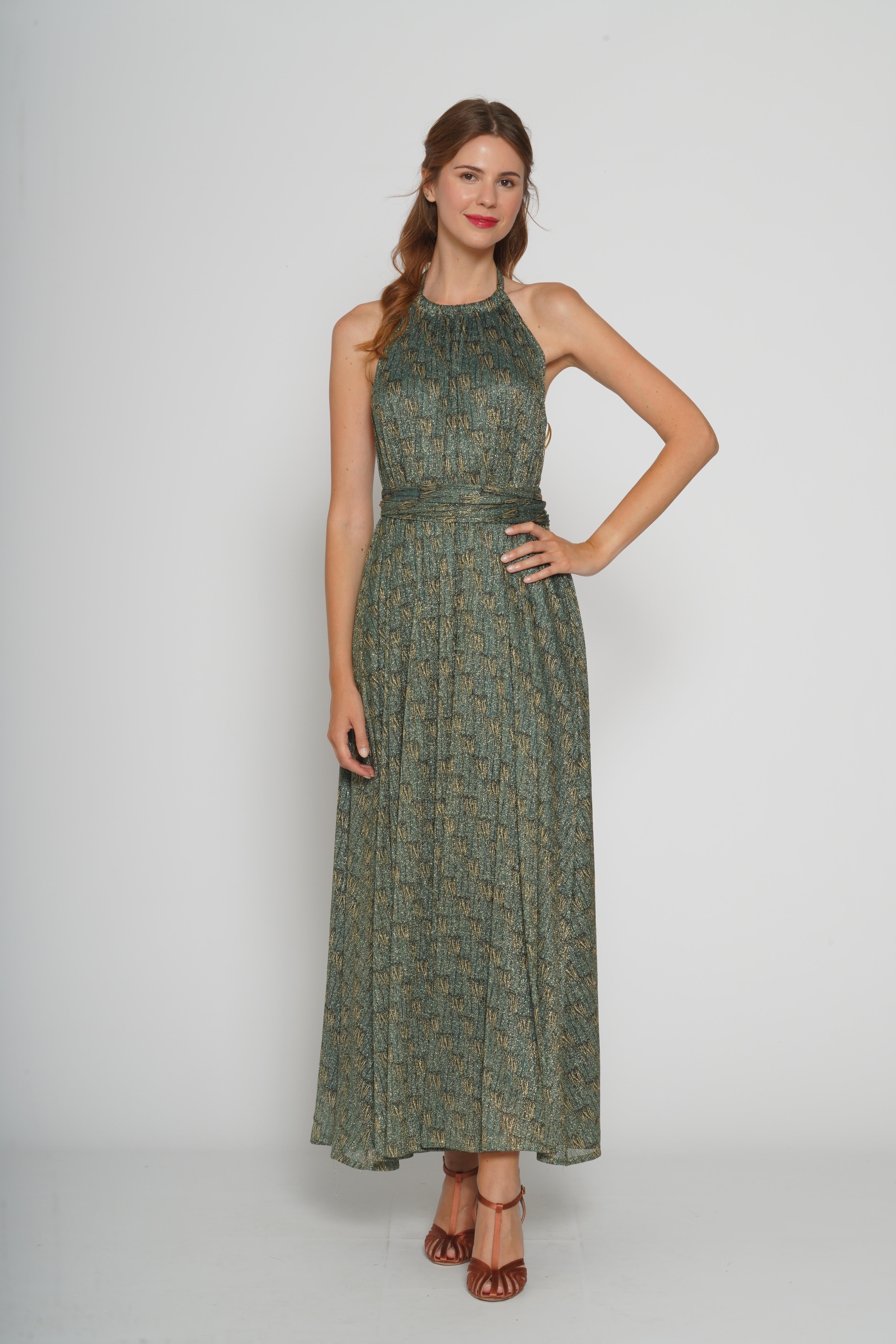Abito in lurex verde 
