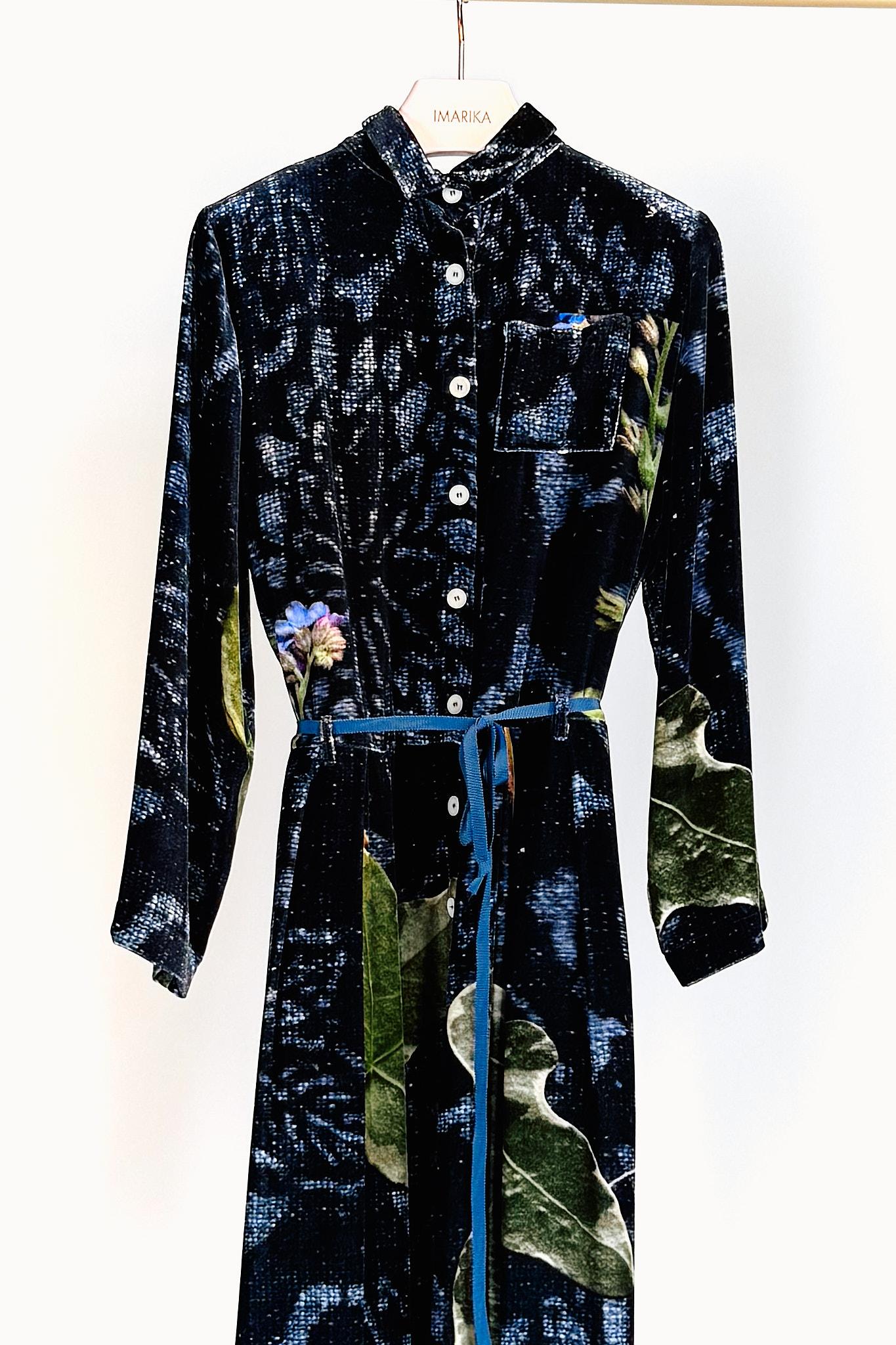 Abito velluto D301EDERA MULTI BLU Colomba leddi