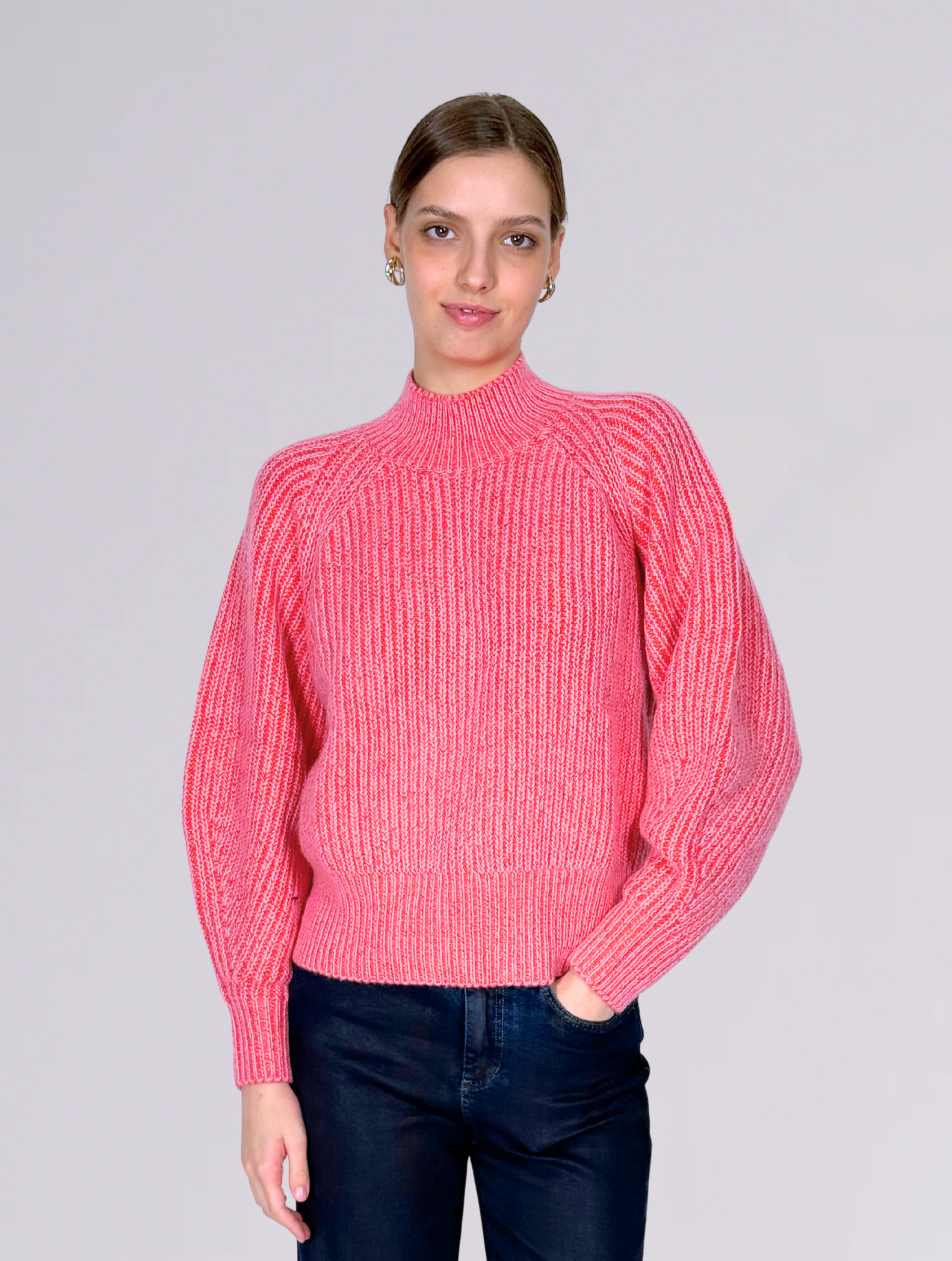 Maglione collo alto 82300ROSA ODEEH