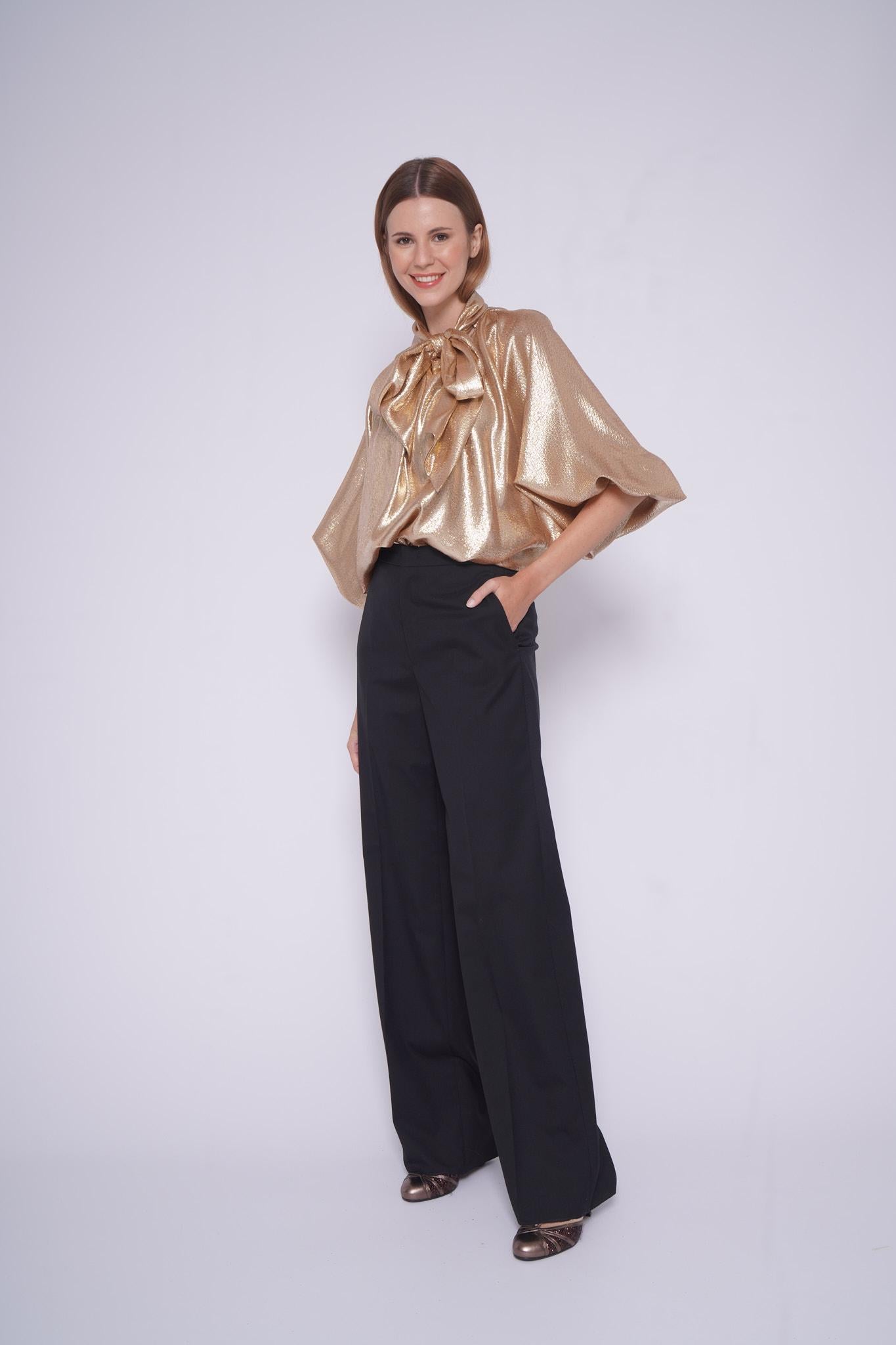 Pantalone nero S-PARIGI10AAD PANTSMOKING NERO Tagliatore