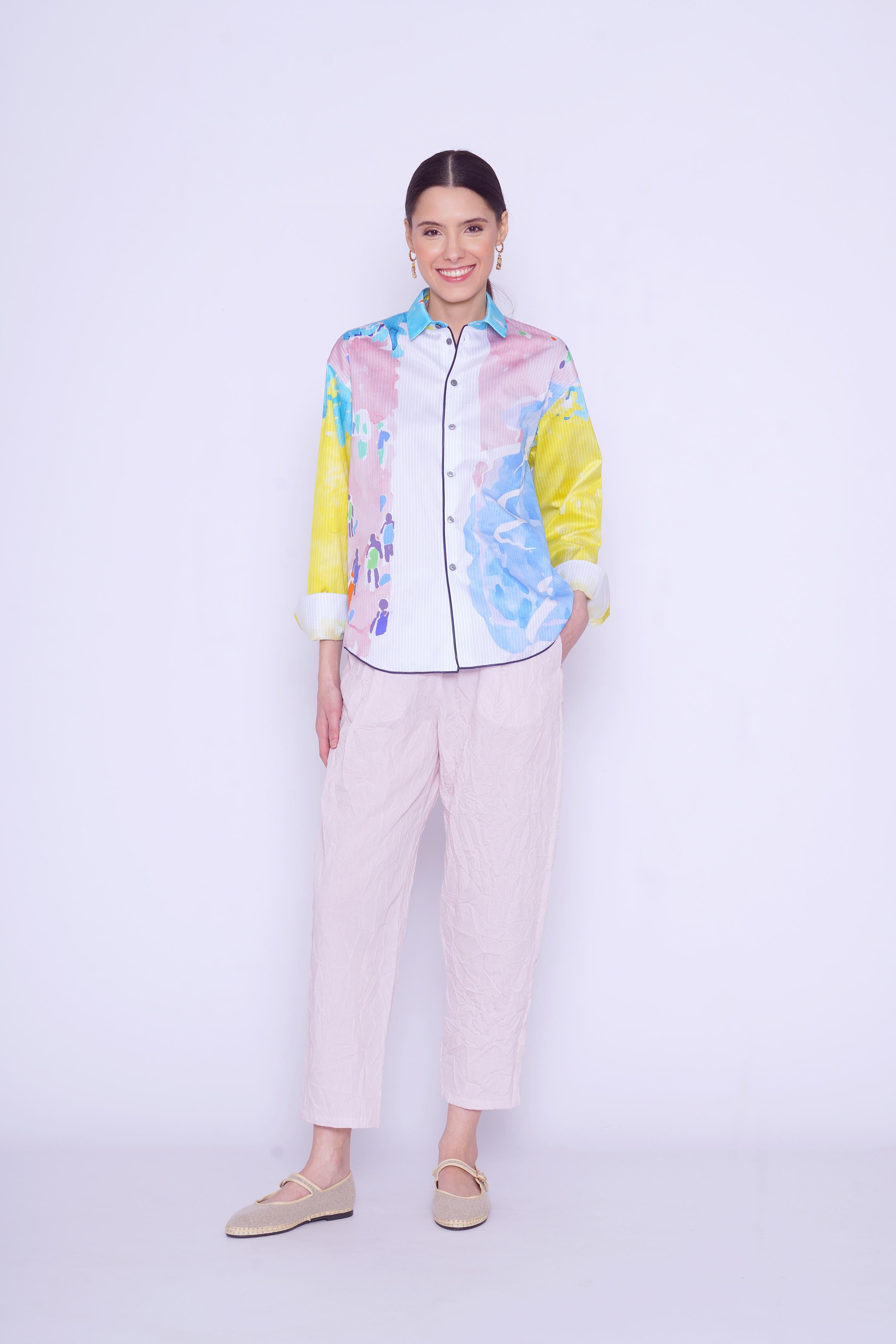 PANTALONI A RIGHE 