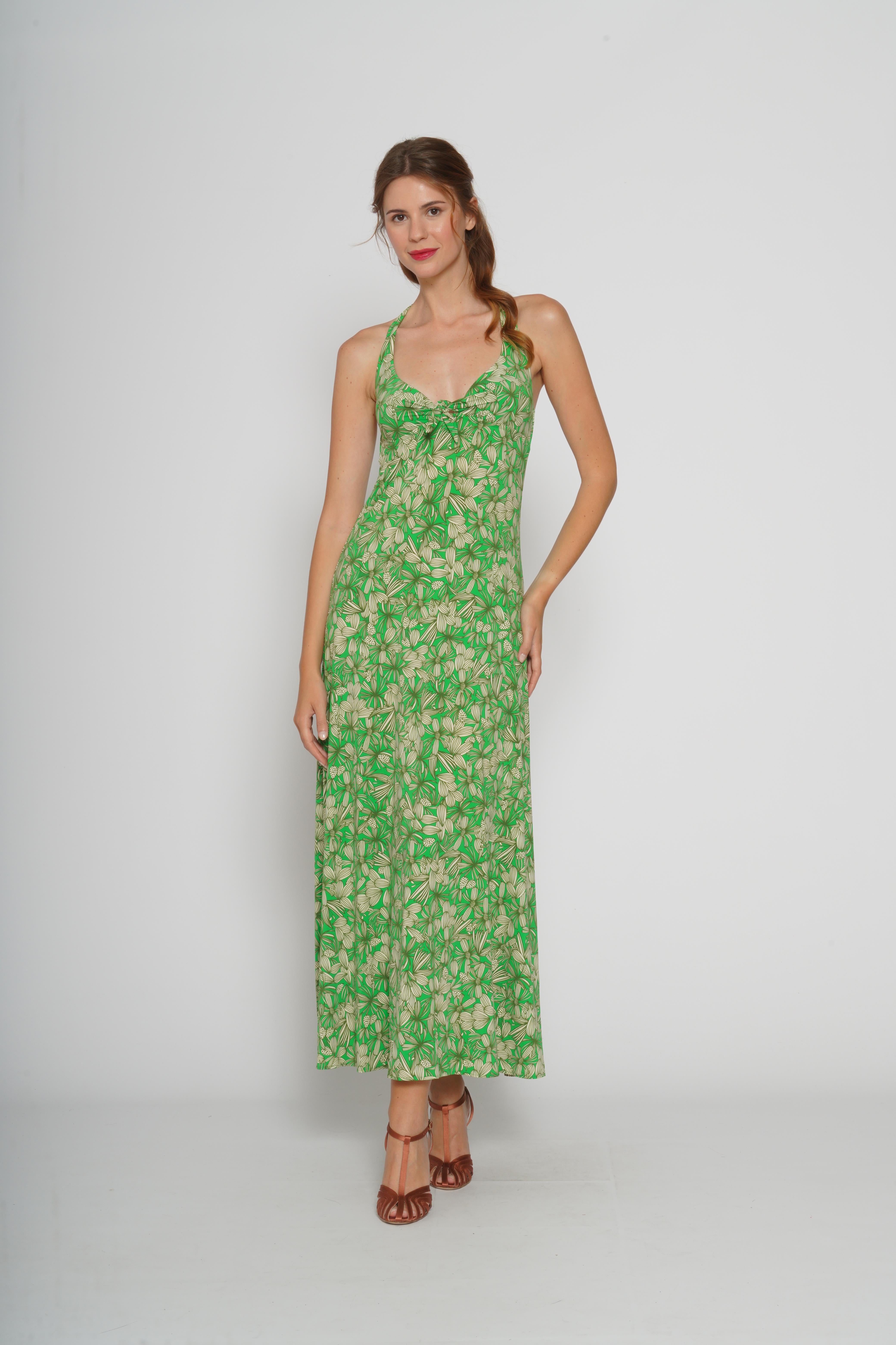 Abito verde a fiori 
