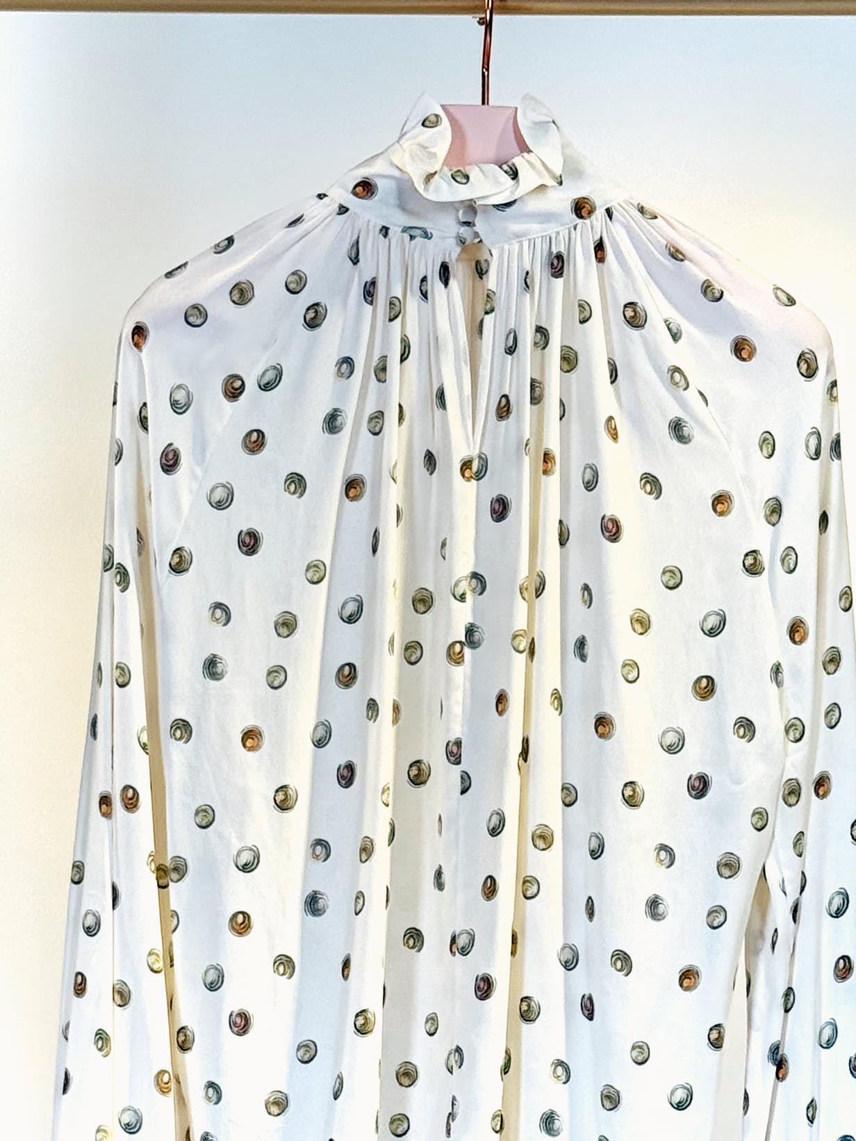 Camicia collocon rouches VITTORIAPOIS BIANCA QUELLEDUE