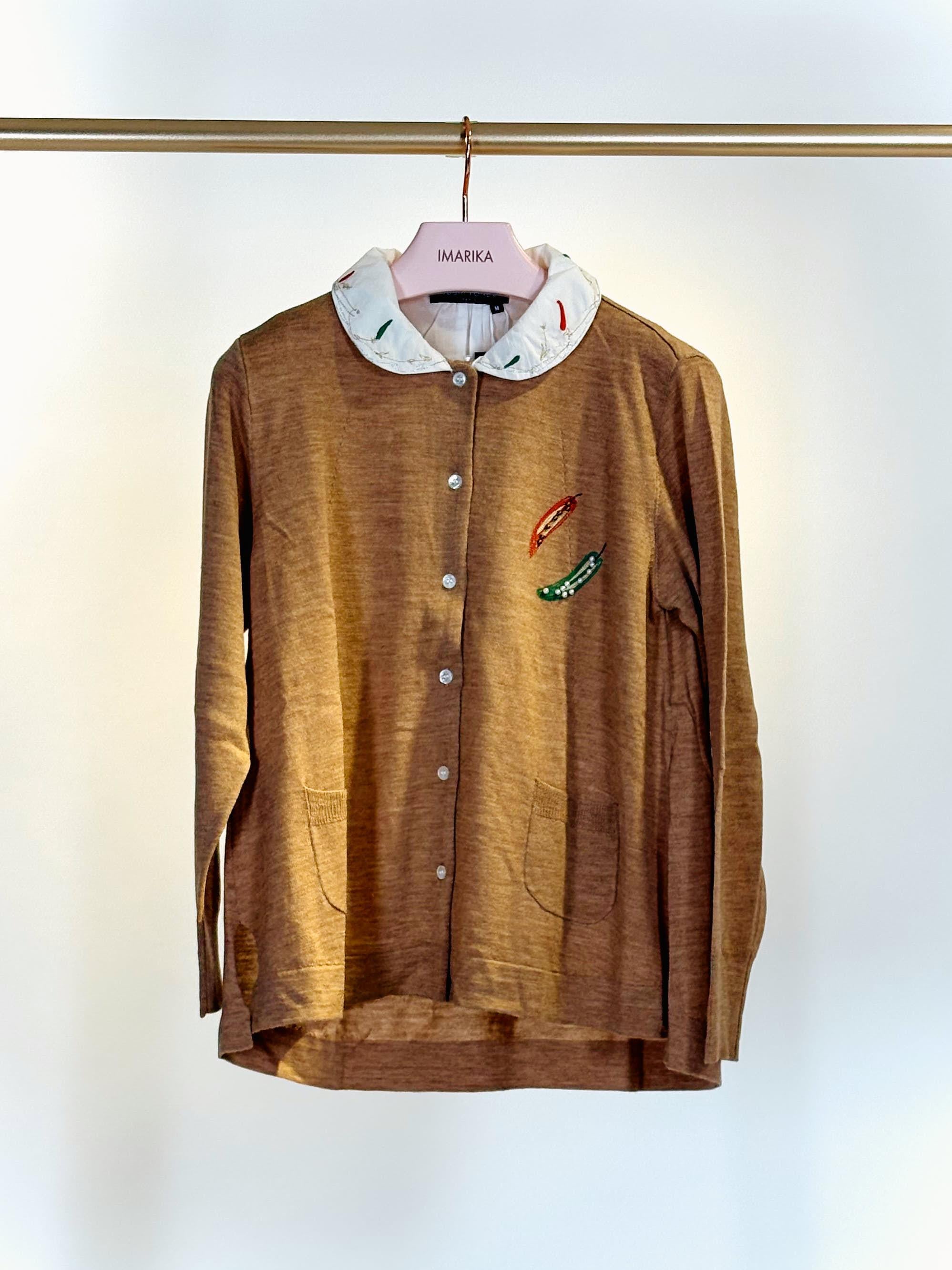 Cardigan con colletto MV03APEPPER BEIGE Yoshi Kondo