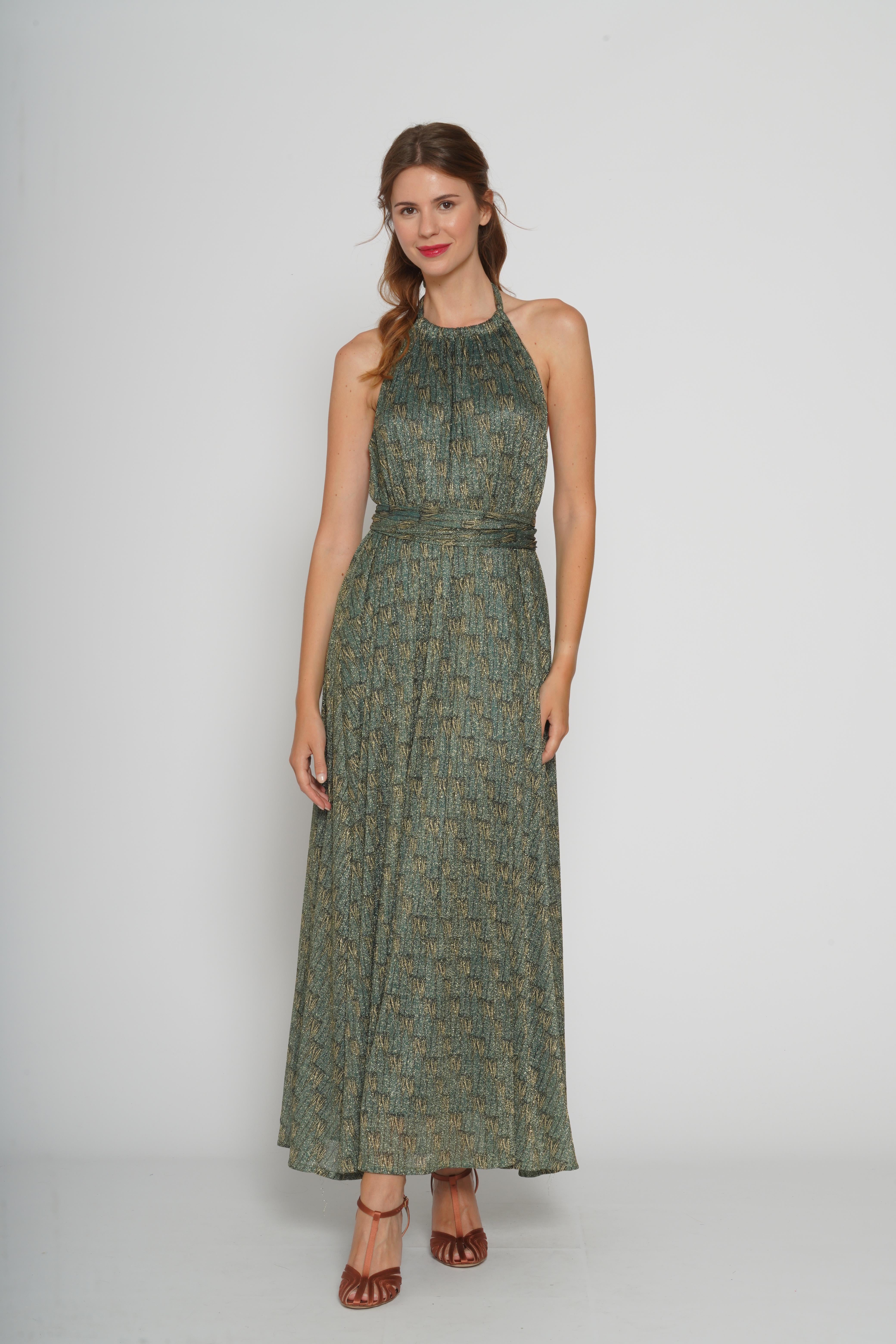 Abito in lurex verde 