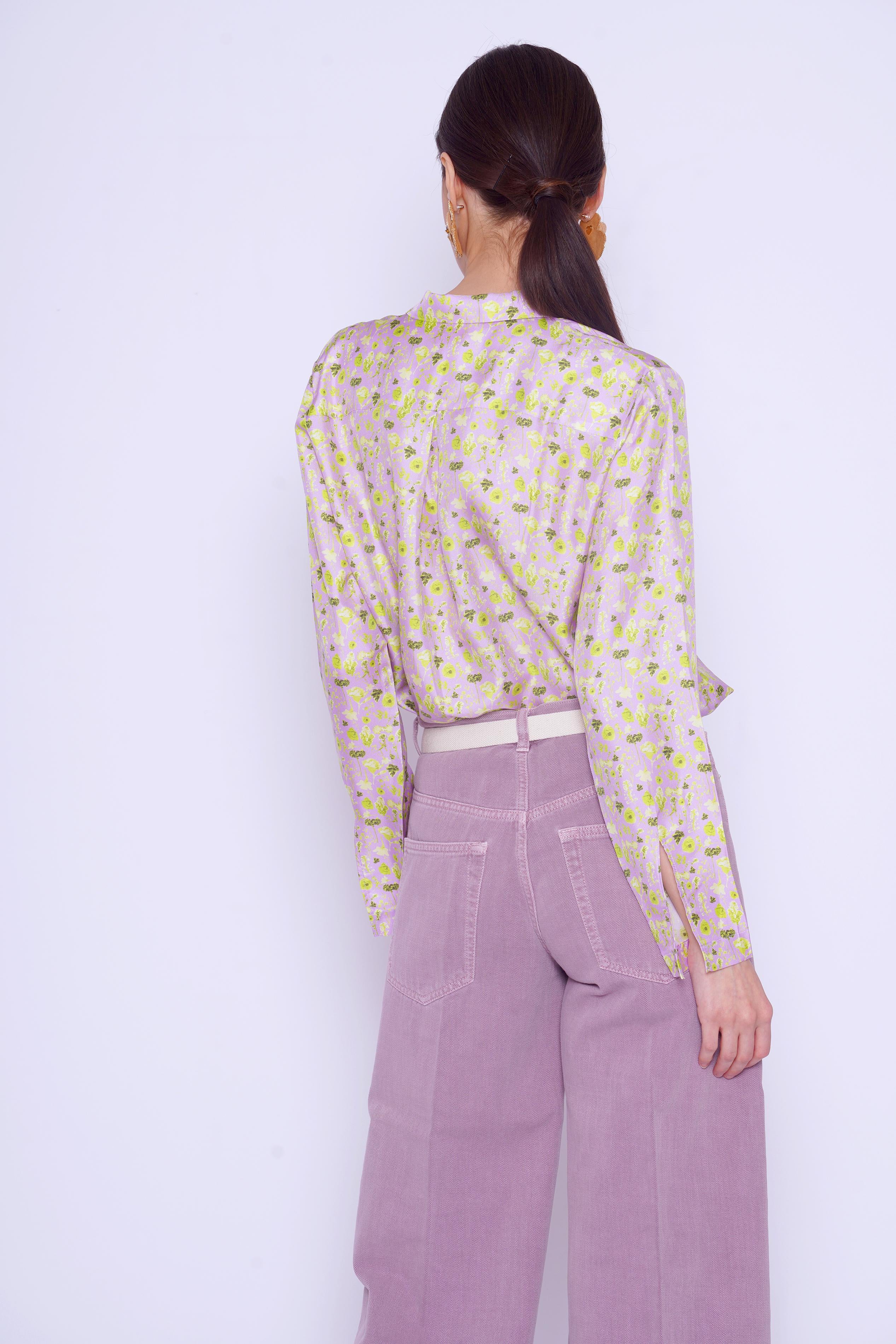 CAMICIA DI SETA CON FIORI 