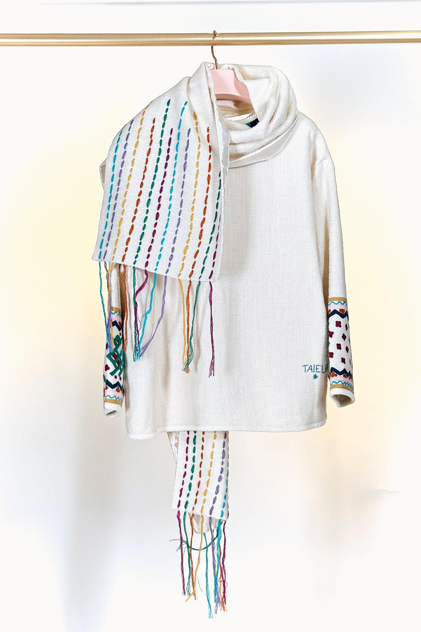 Giacca ricamata DINARICAMO BIANCO Taieur