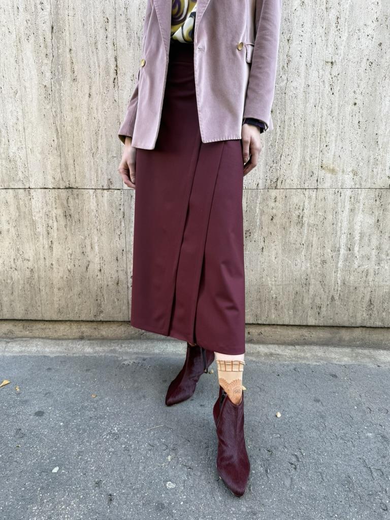 Gonna con piega MIAMIBORDEAUX Unique edition