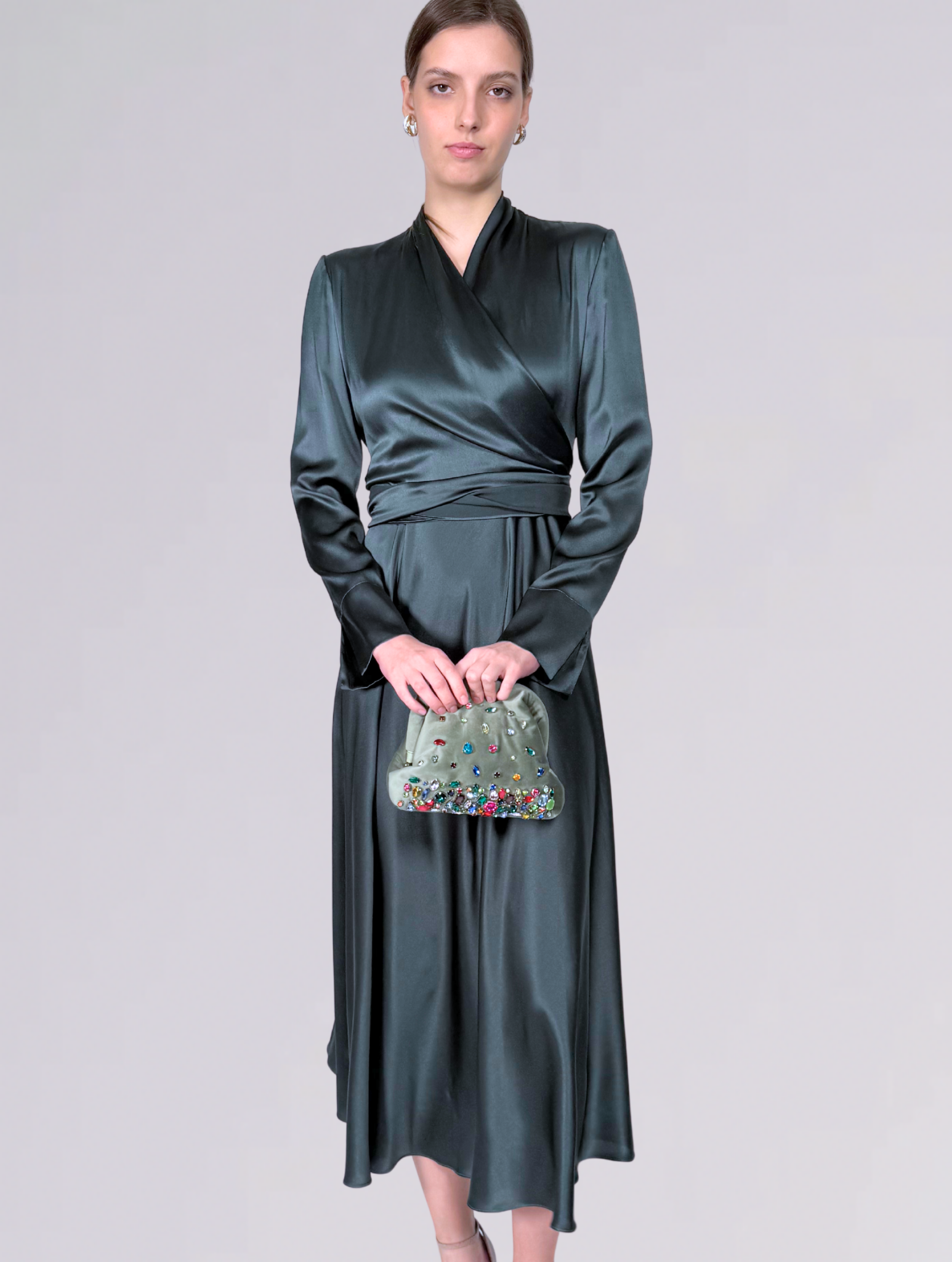 Abito a ruota AB607726VERDE Sartoria 74