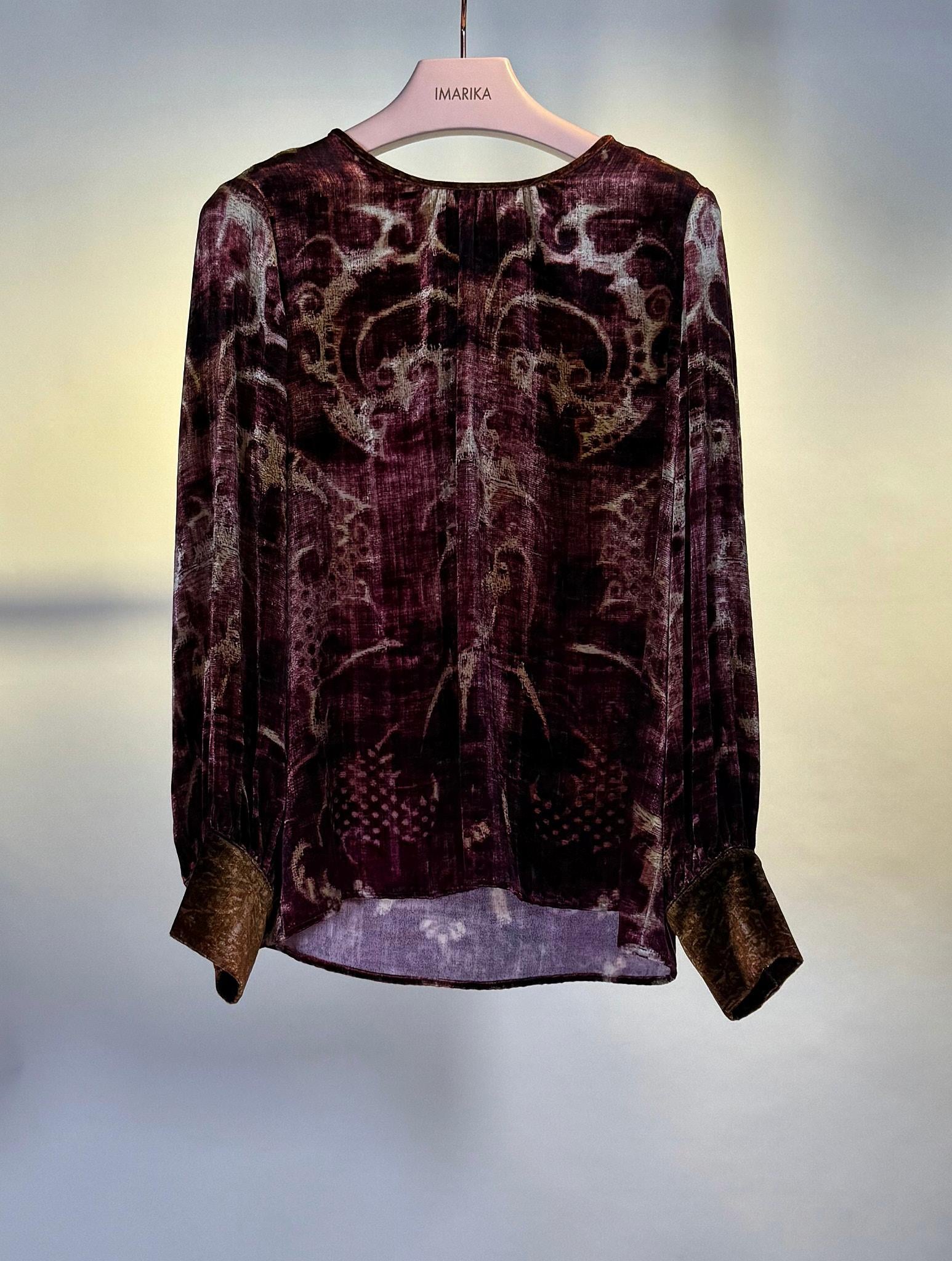 Blusa in velluto 516438VELLUTO BURGUNDY Pierre-Louis Mascia