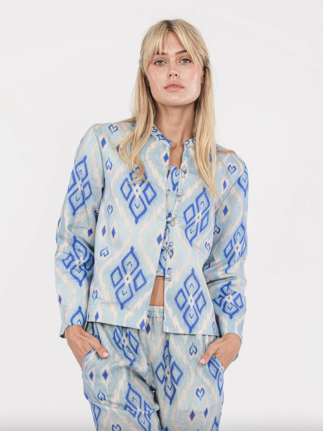 Giacca Comfrey Ikat blu 