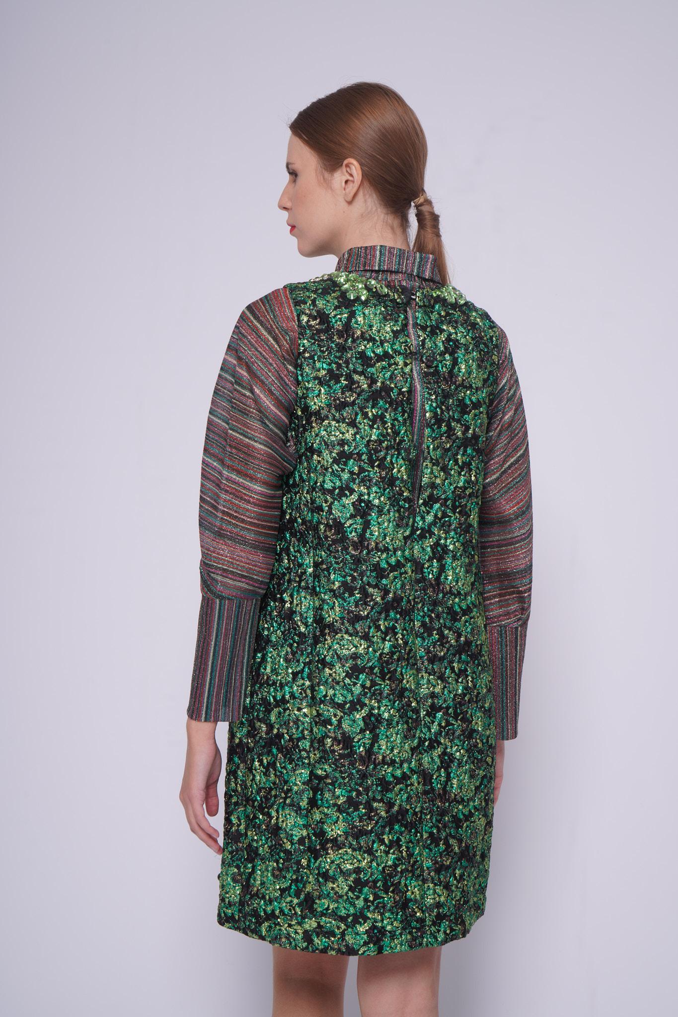 Abito lurex 32249PEACOCK VERDE ODEEH