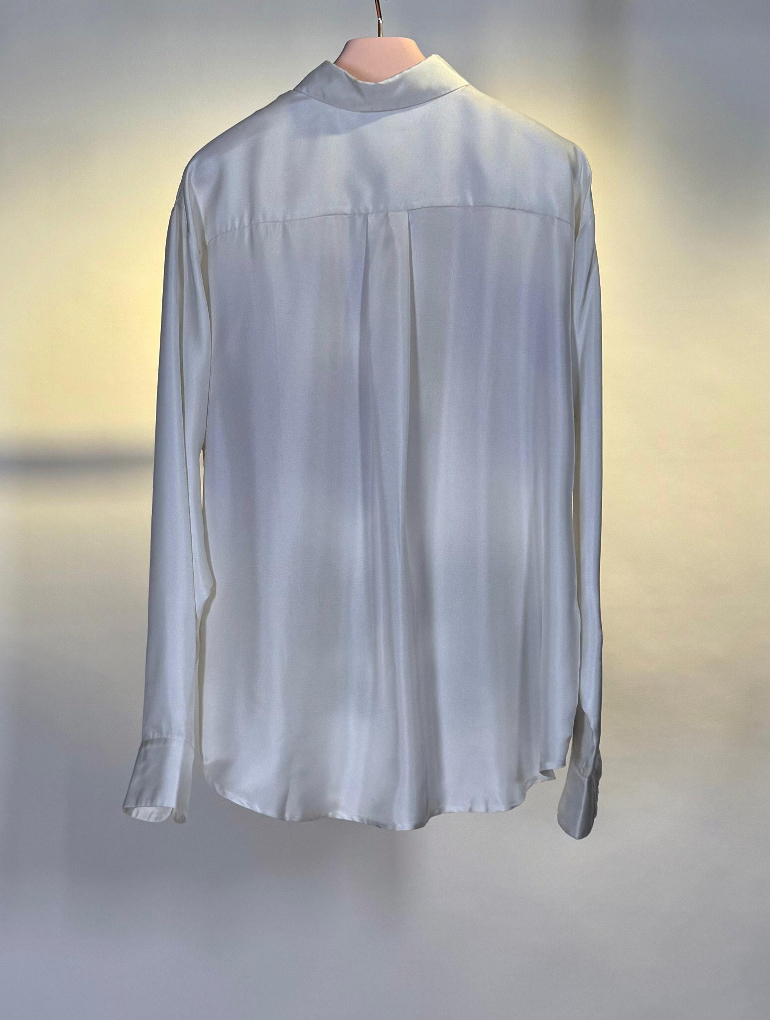 Camicia in seta con fiori 516351FIORI SETA BIANCO Pierre-Louis Mascia