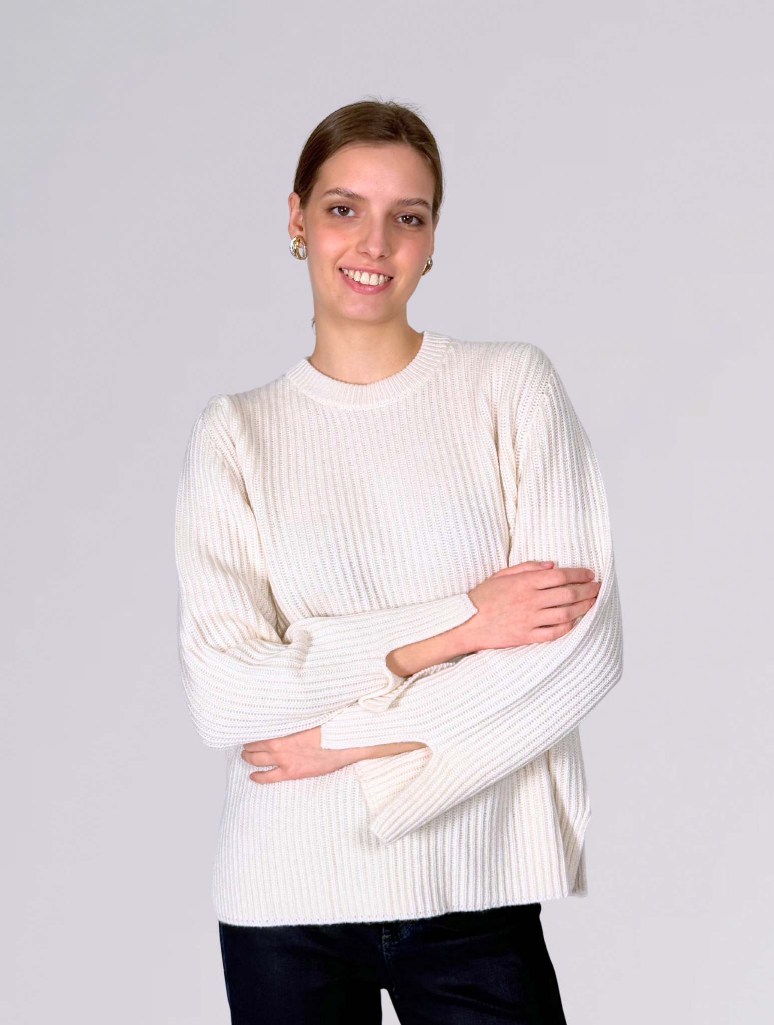 Maglione bianco 17034BEIGE Allude