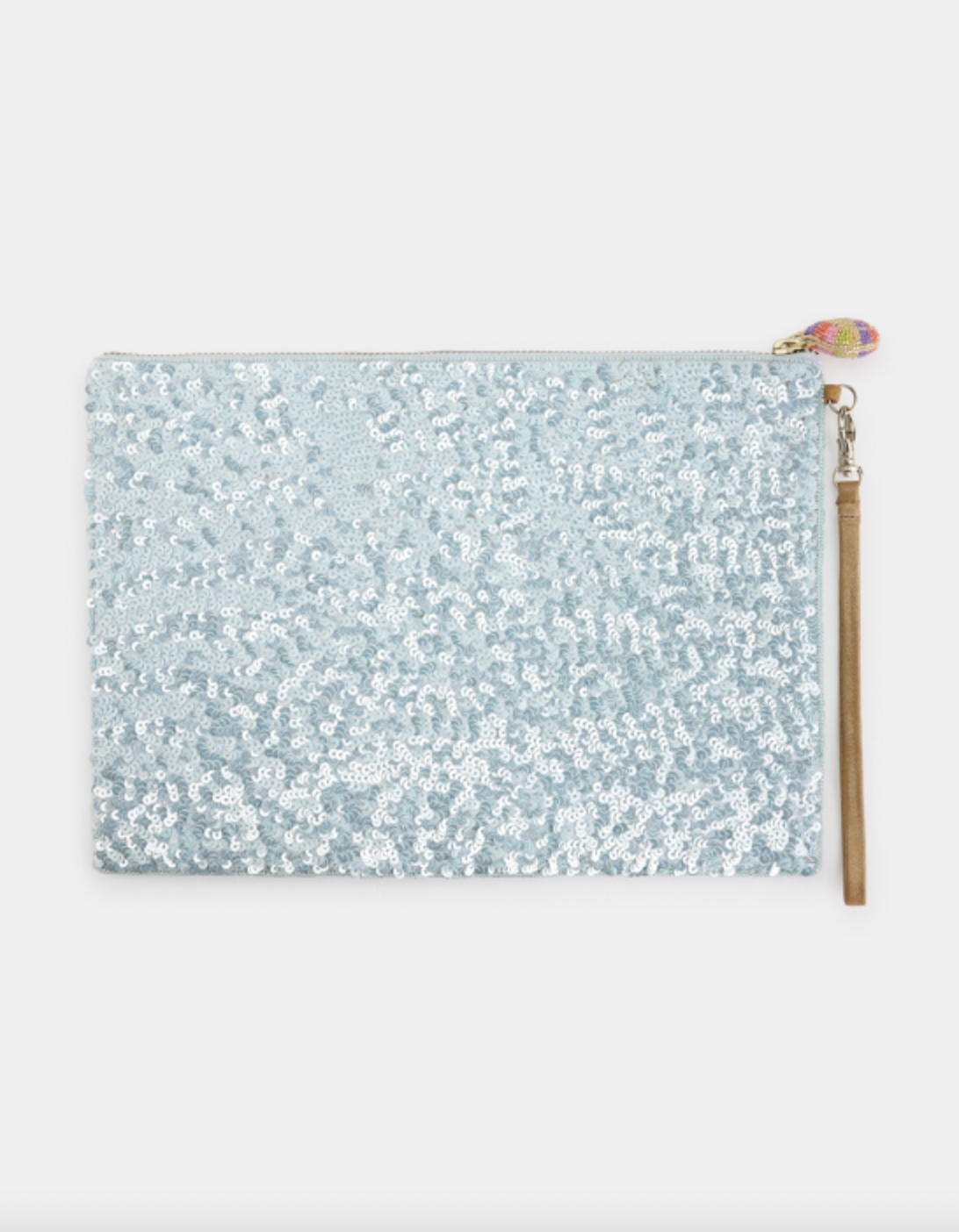 Pochette con paillettes azzurro 