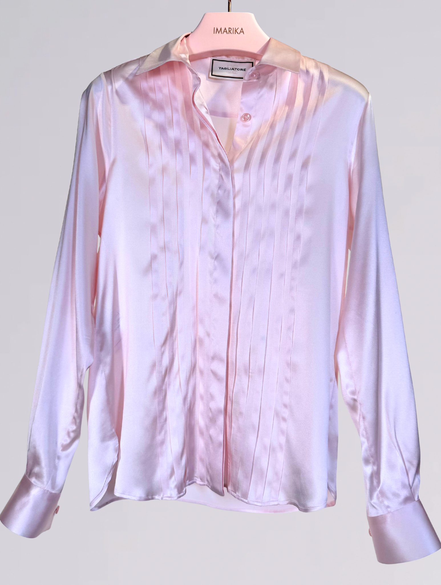 Camicia con plastron rosa 