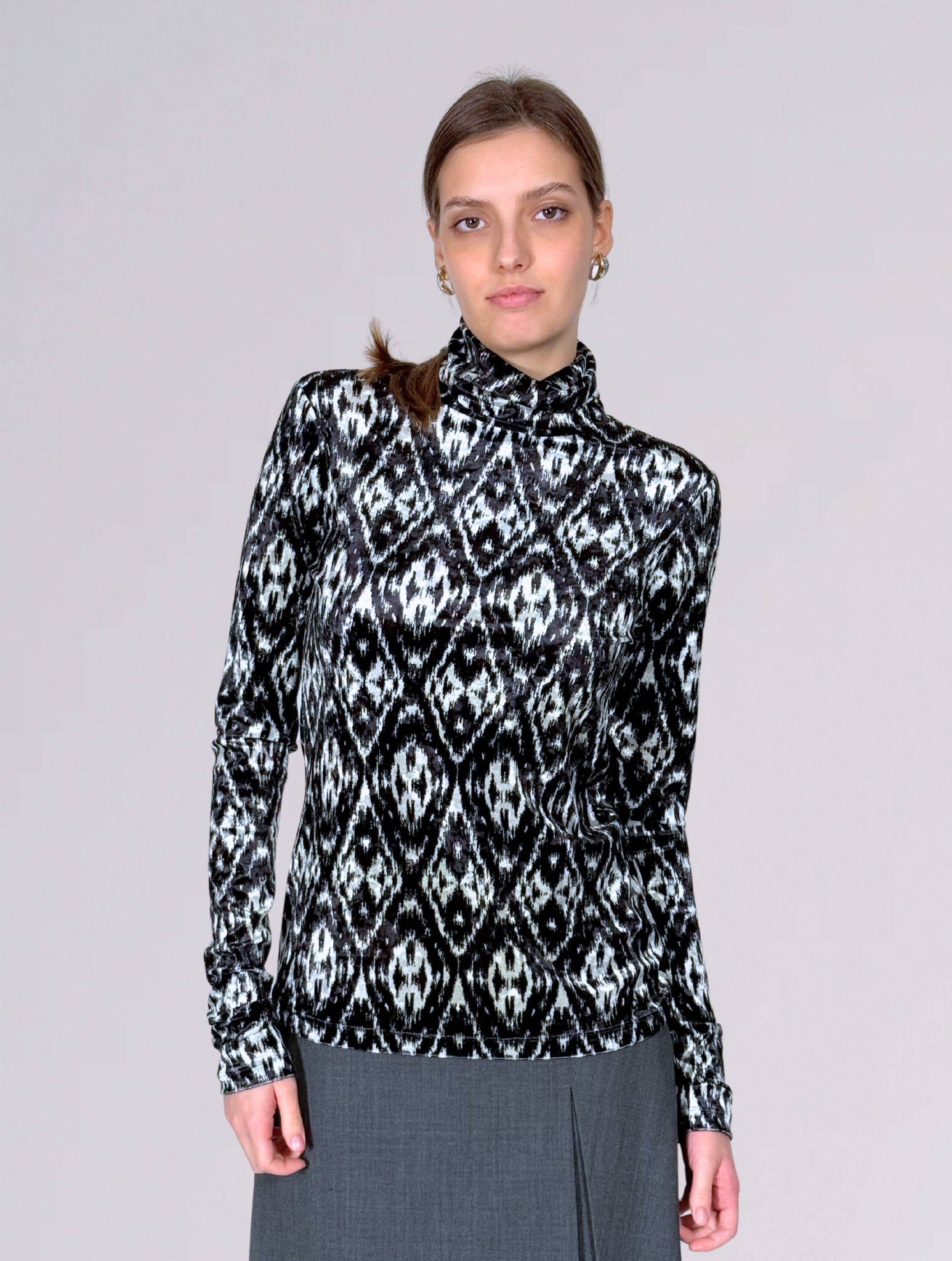 Lupetto velluto 144293VELLUTO NERO BIANCO Pierre-Louis Mascia