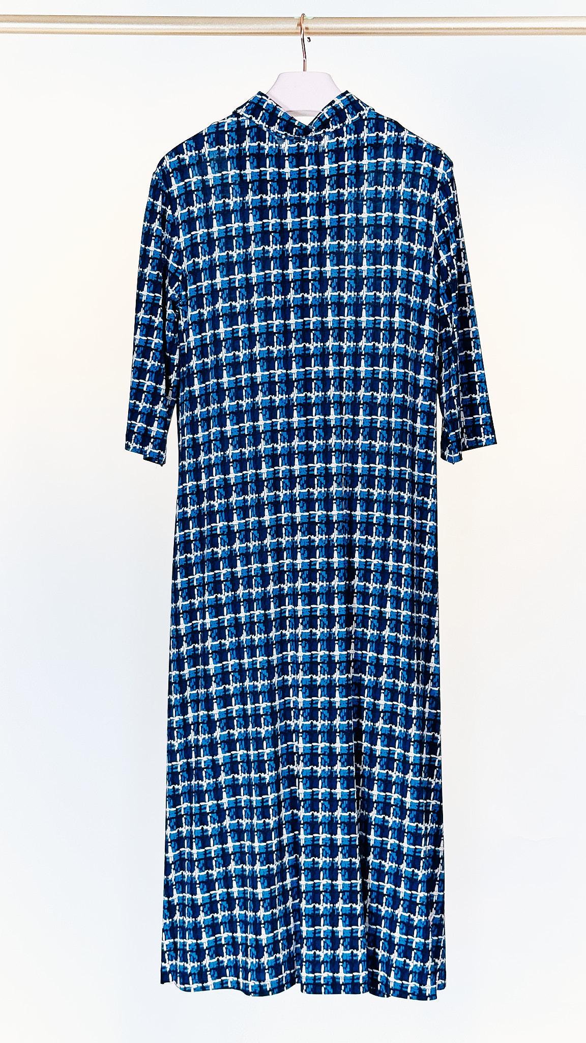 Chemisier in maglia ETAN CR19SHIRT DRESS BLU BEIGE siyu