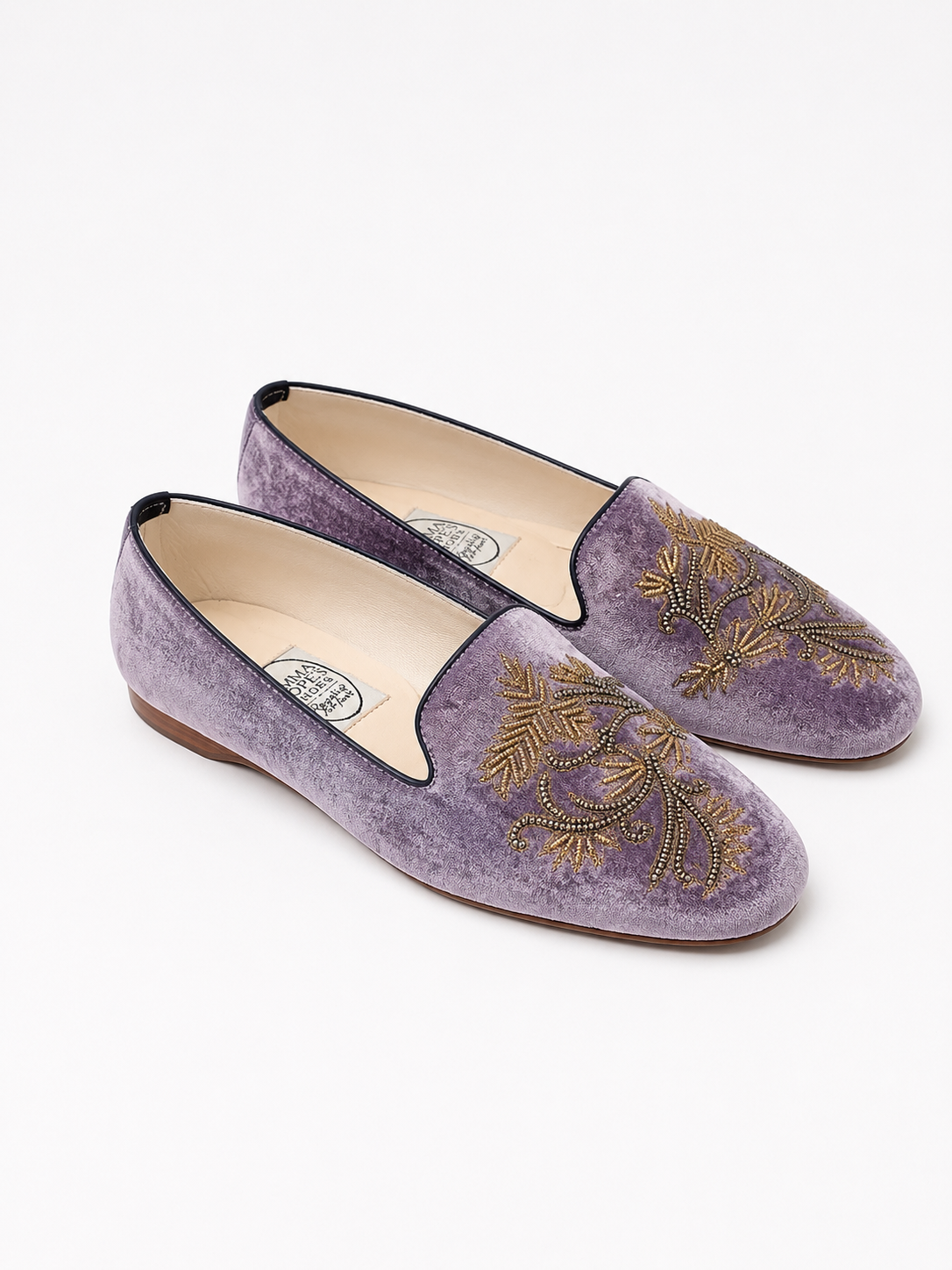 Loafer Ivy leaf in velluto lilla 