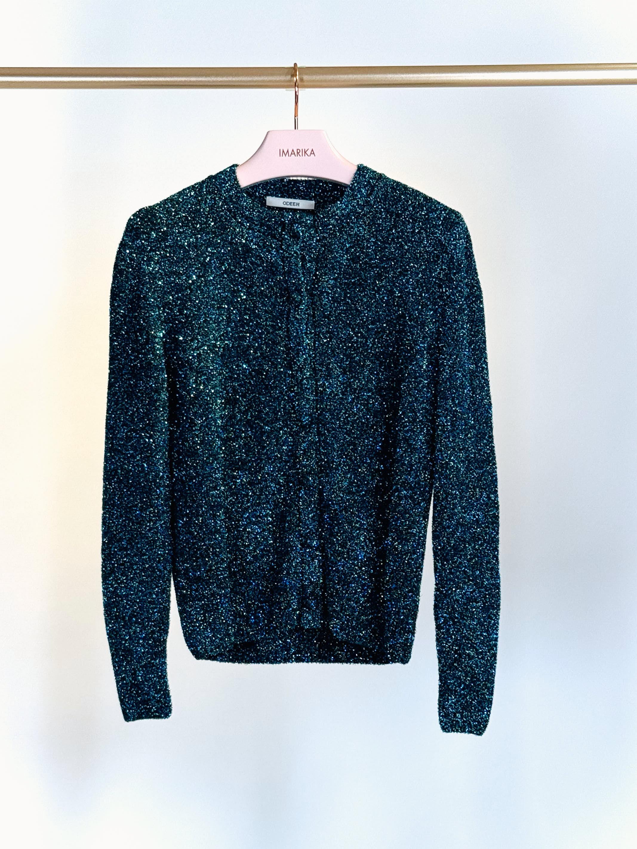 Cardigan lurex 82510AZZURRO ODEEH