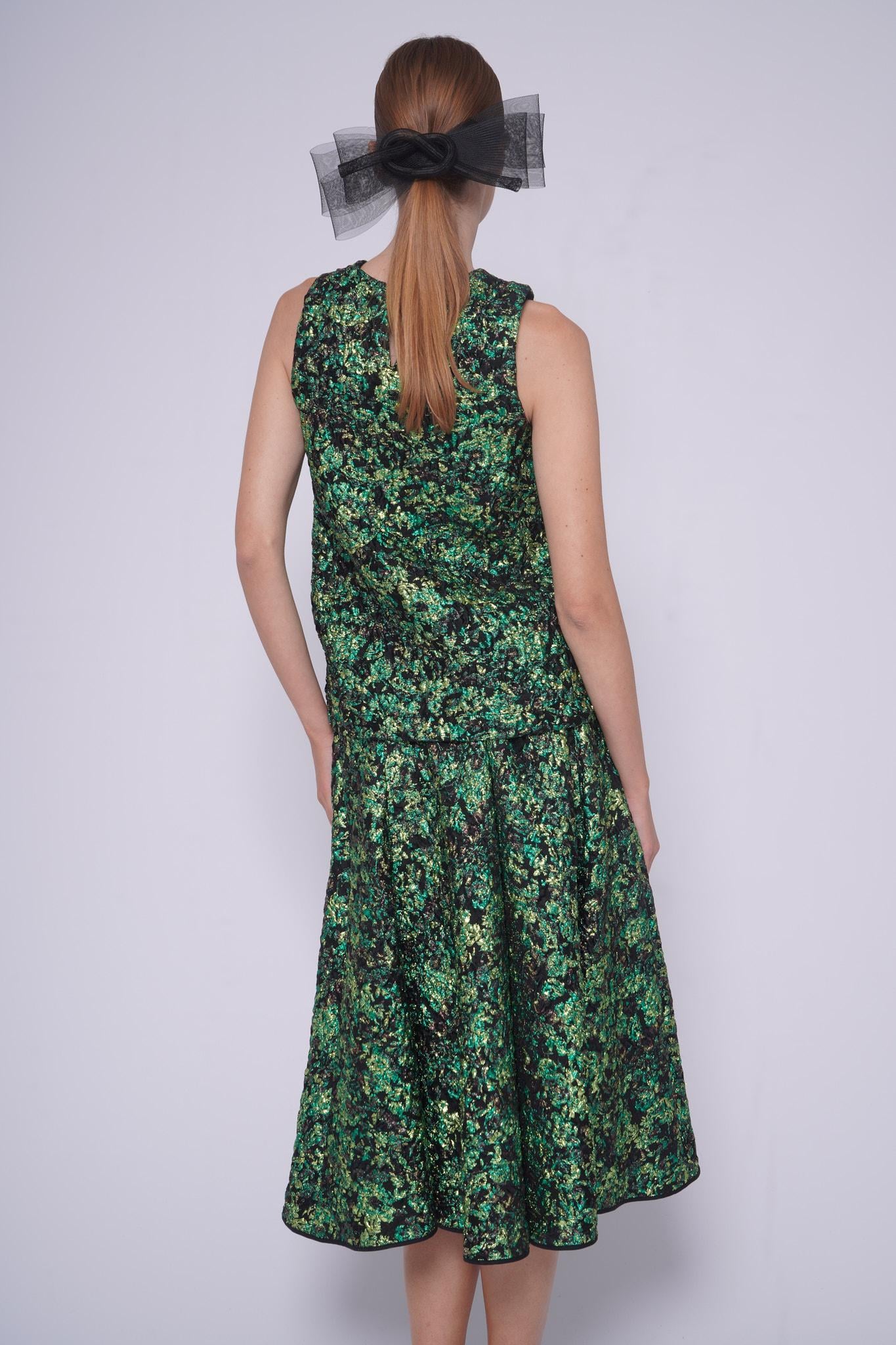 Gonna ampia lurex 52042PEACOCK VERDE ODEEH