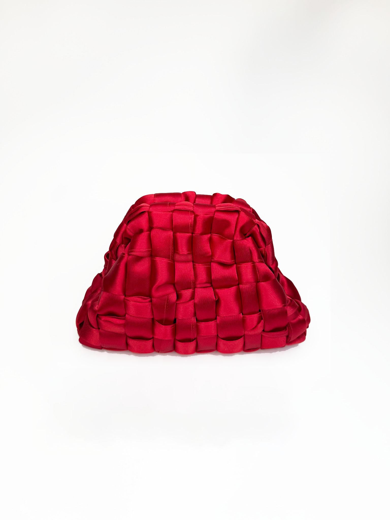 Clutch in satin MINI GAMECARDINALE ROSSO MARIA La rosa