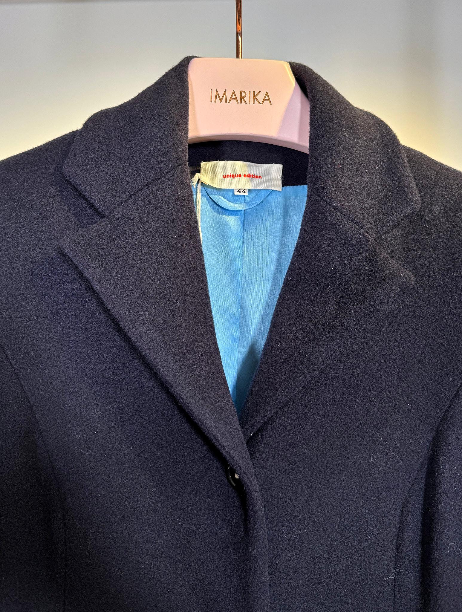 Cappotto monopetto in lana blu BOSTONBLU Unique edition