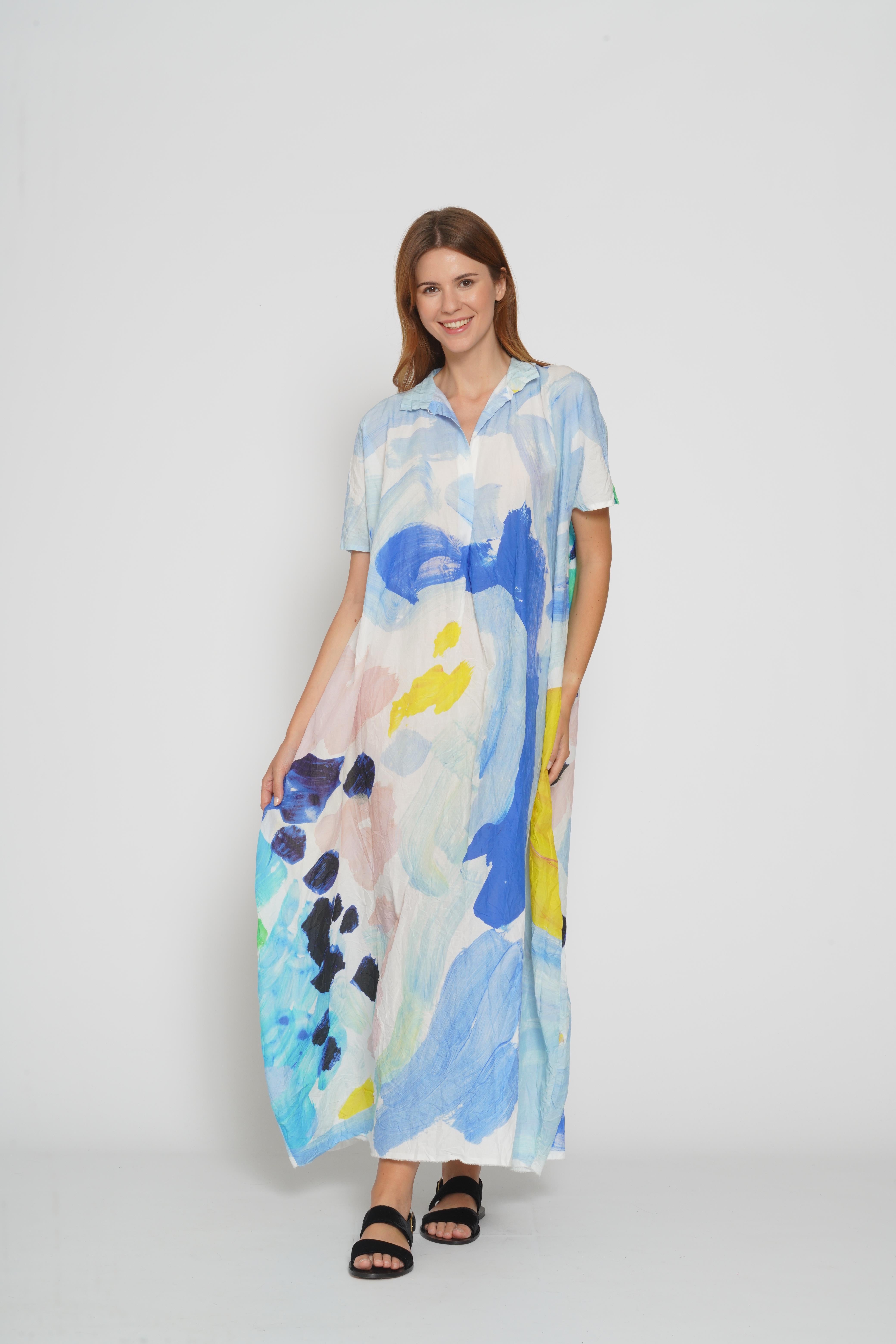 Abito in cotone multicolore 