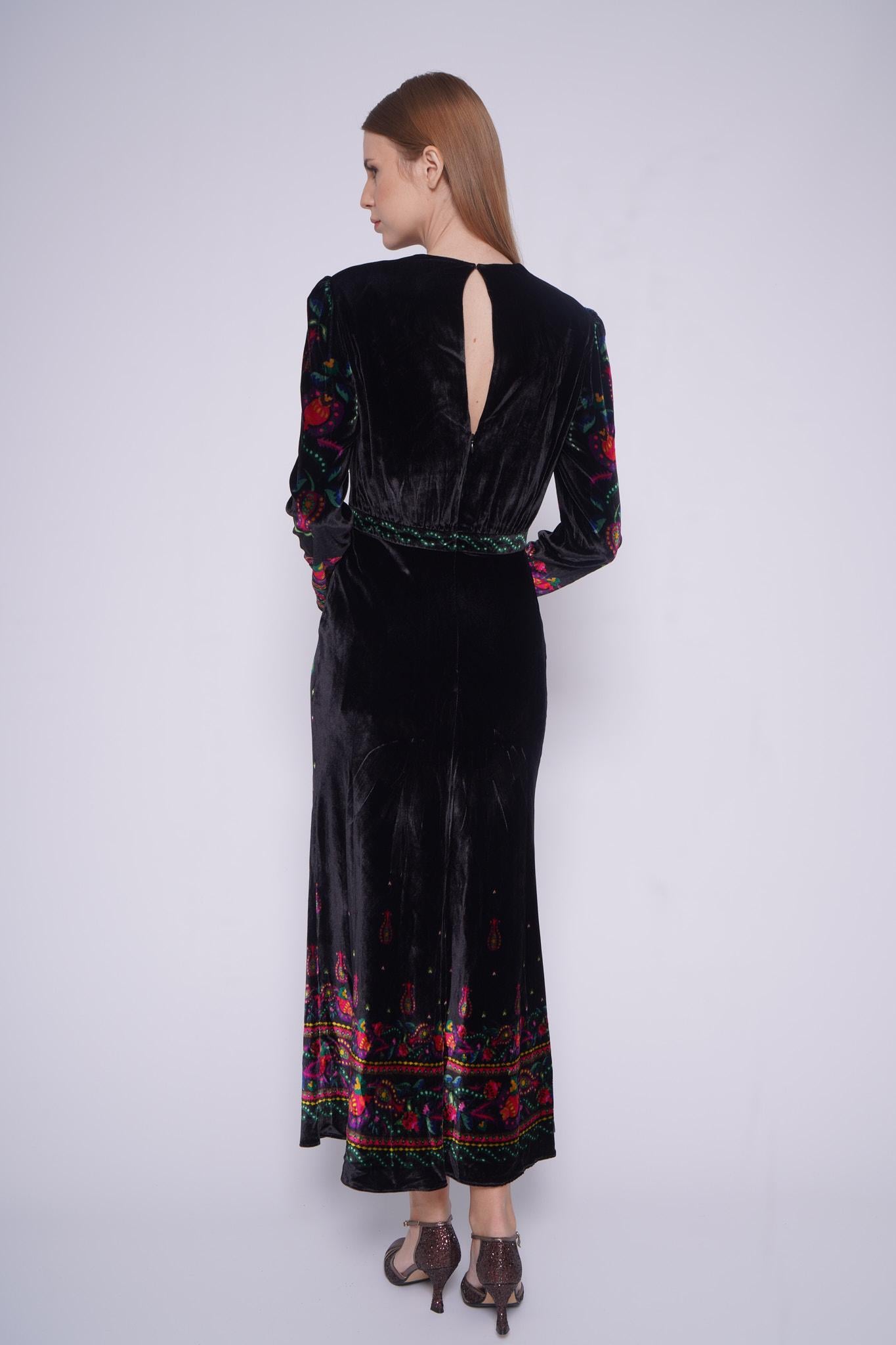 Abito in velluto CLAUDIAVELLUTO NERO saloni