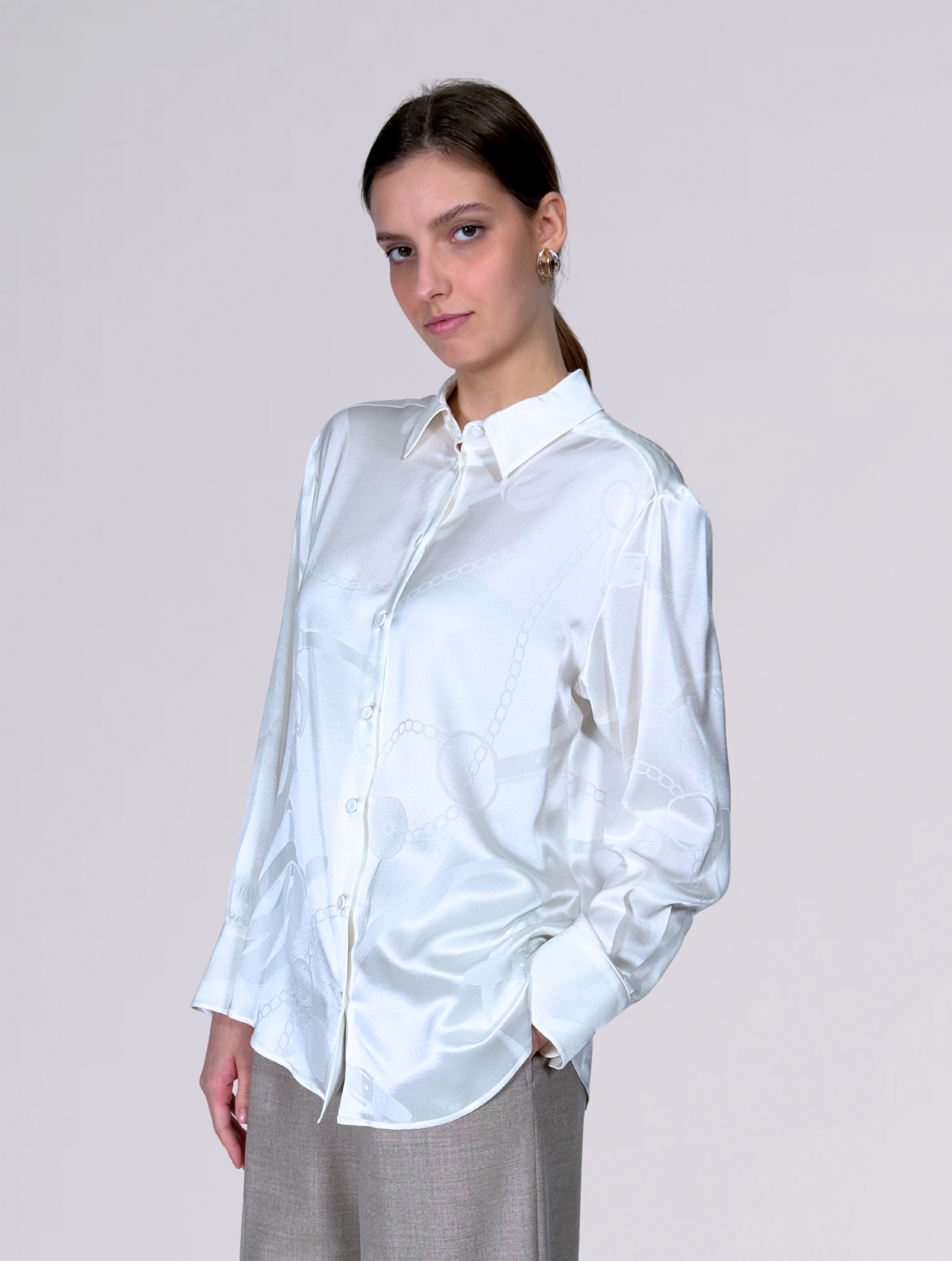 Camicia in seta 0174AAVA BIANCO MANTERO