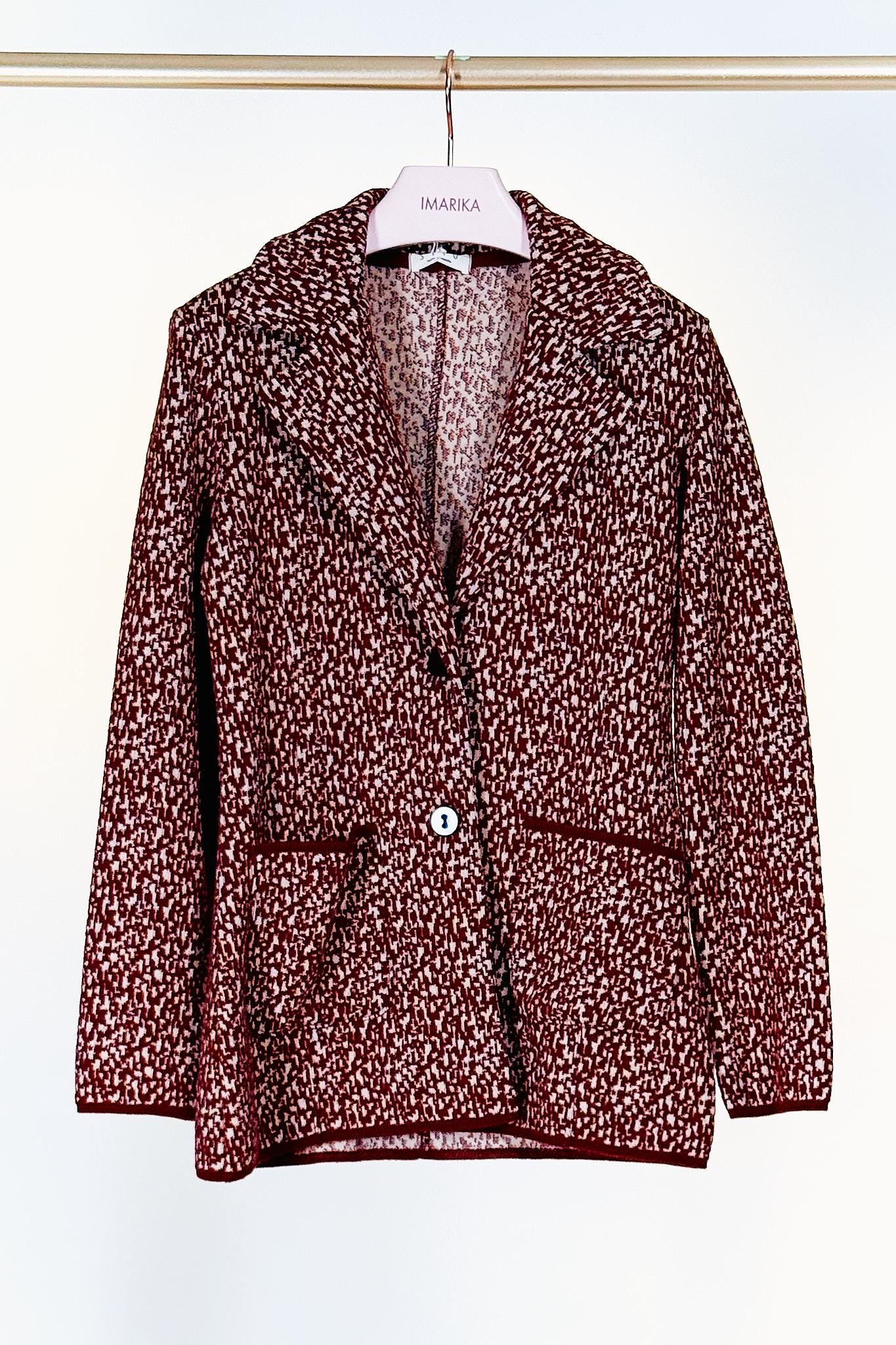 Blazer in maglia KTOTEM 57LANA   BURGUNDY BEIGE siyu
