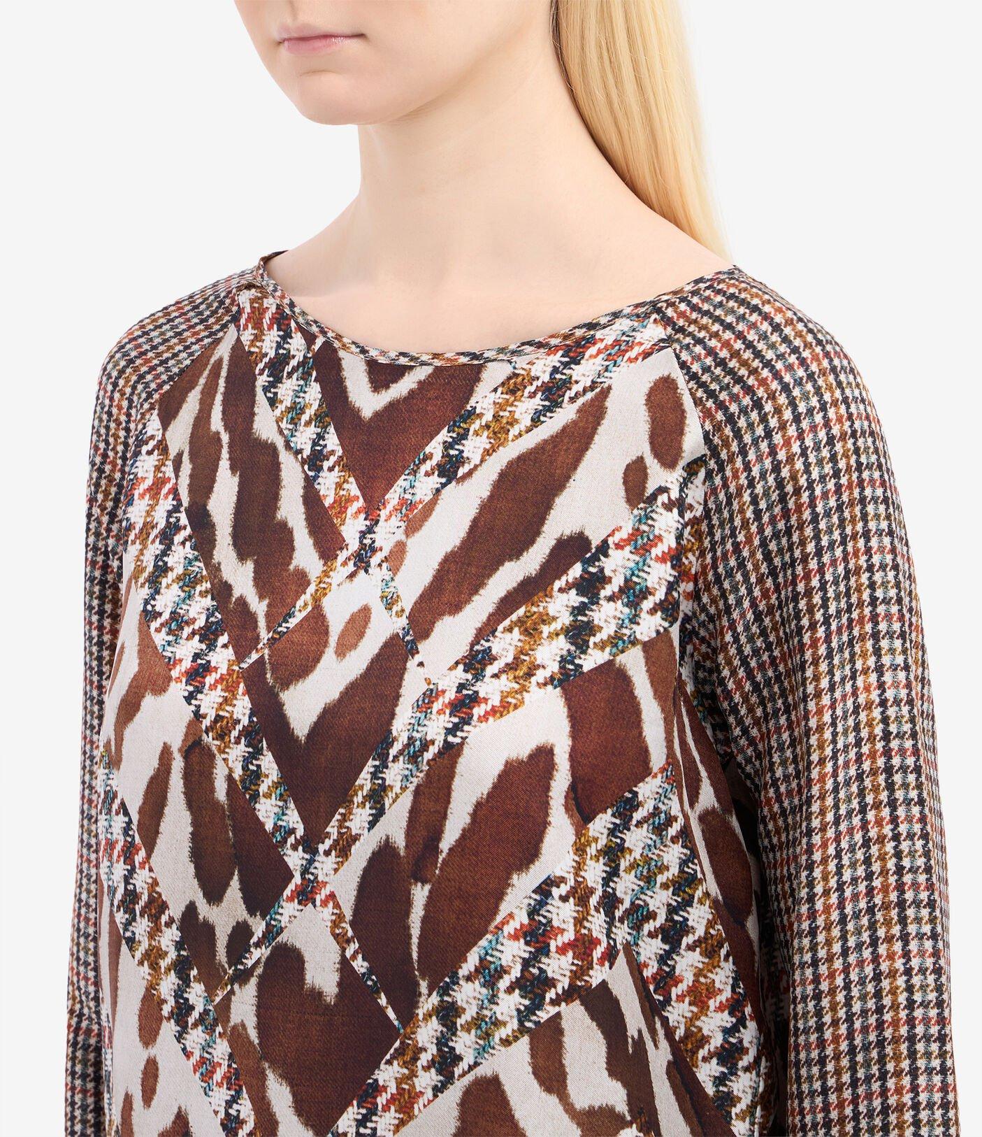 Top seta 516215PIED DE POULE MARRONE Pierre-Louis Mascia