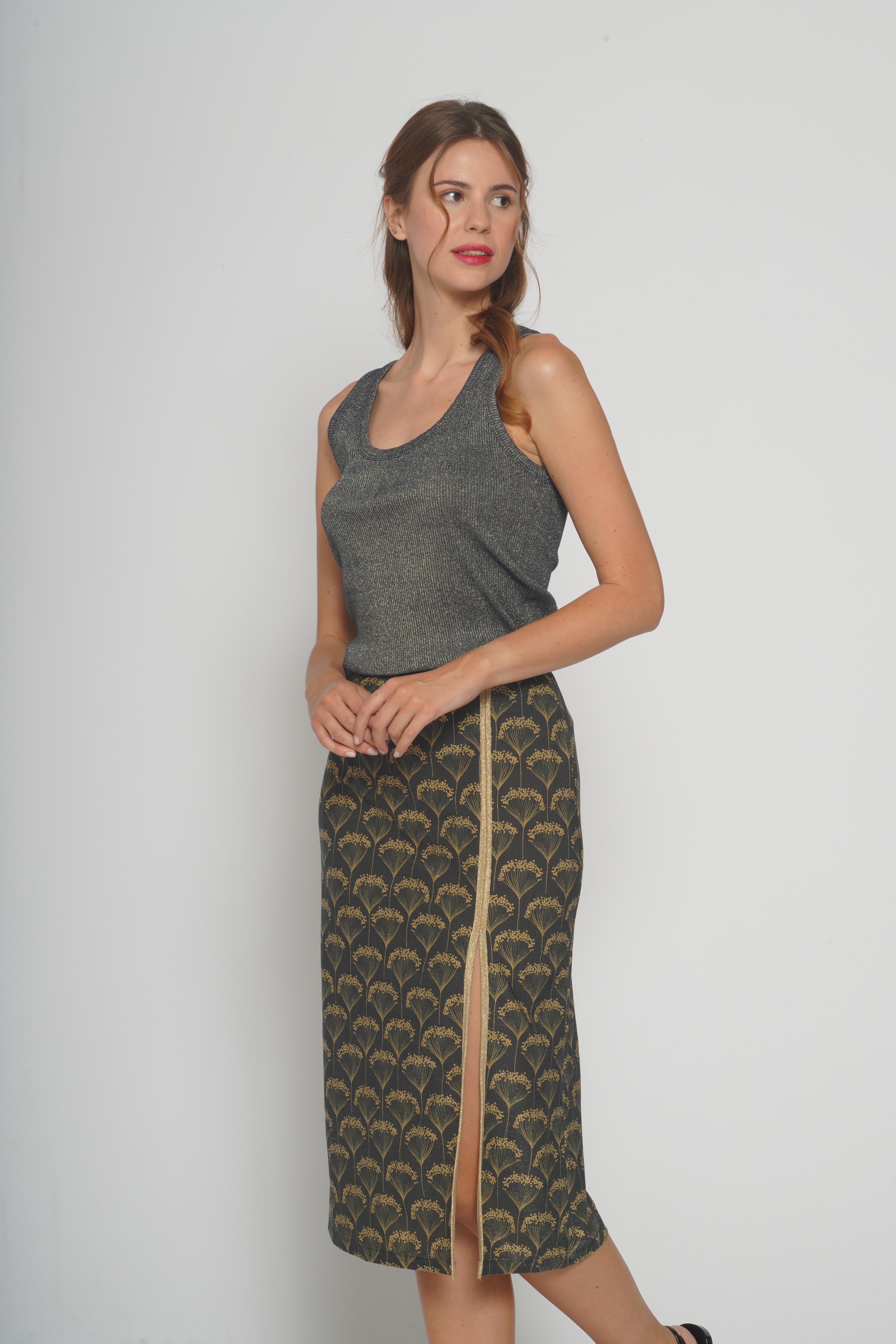 Canotta in lurex blu 