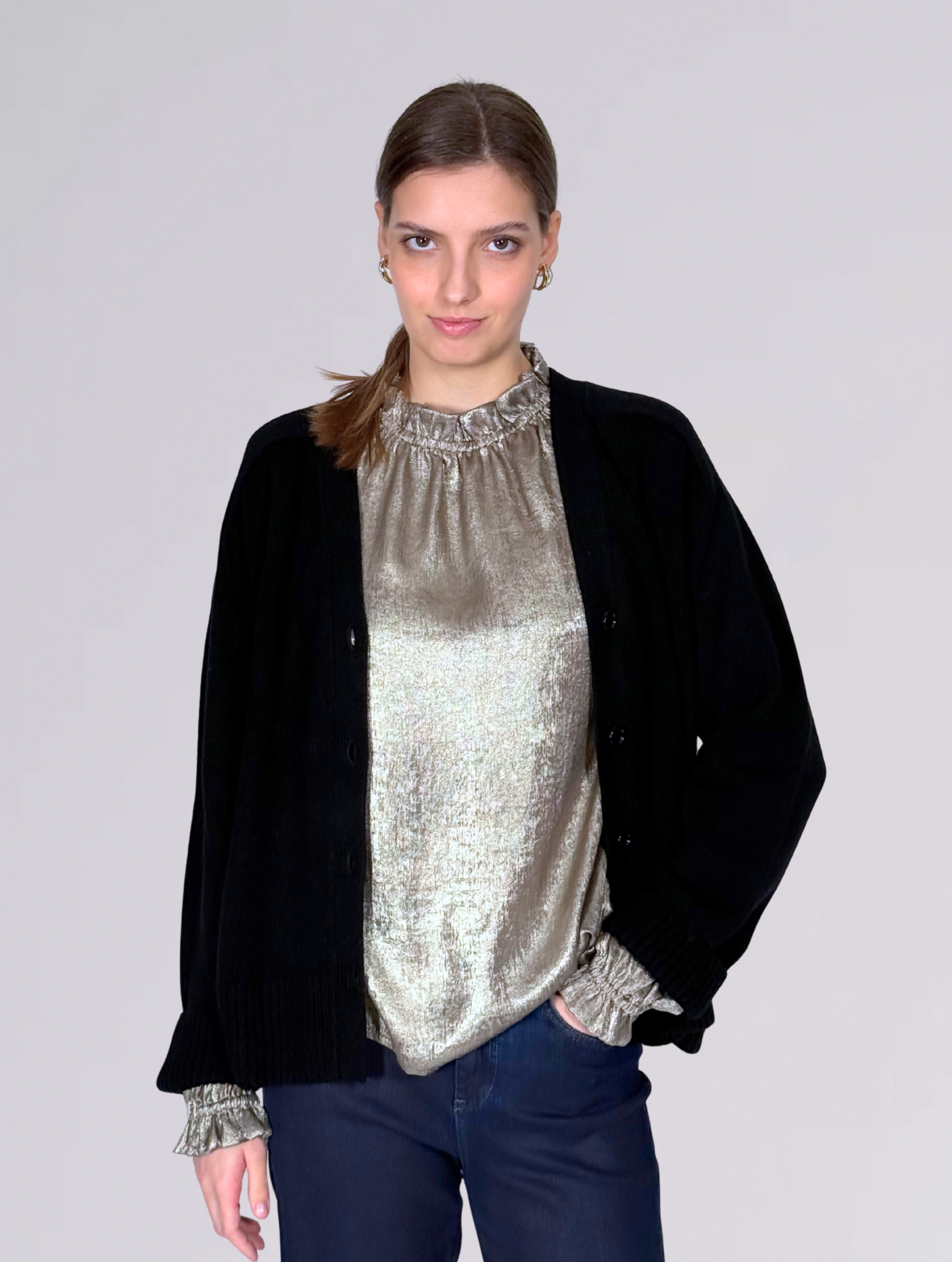 Cardigan nero 17000NERO Allude