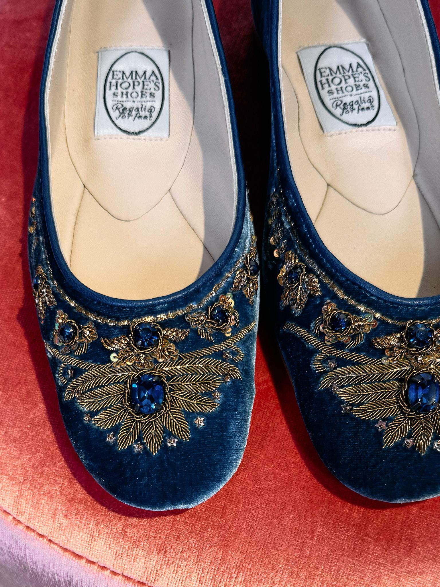 Ballerine in Velluto Blu ROSIE BALLETBLU Emma Hope