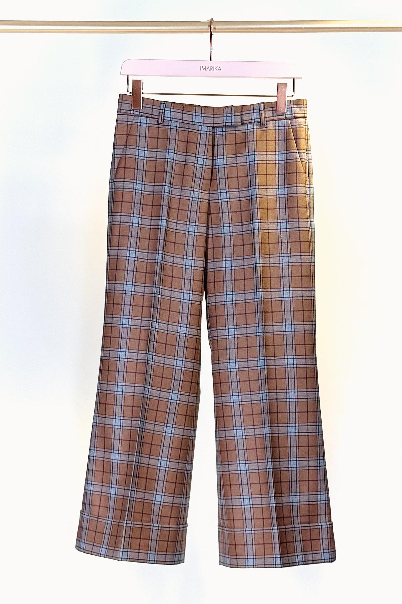 Pantalone tartan MELODIAQUADRI BEIGE QUELLEDUE