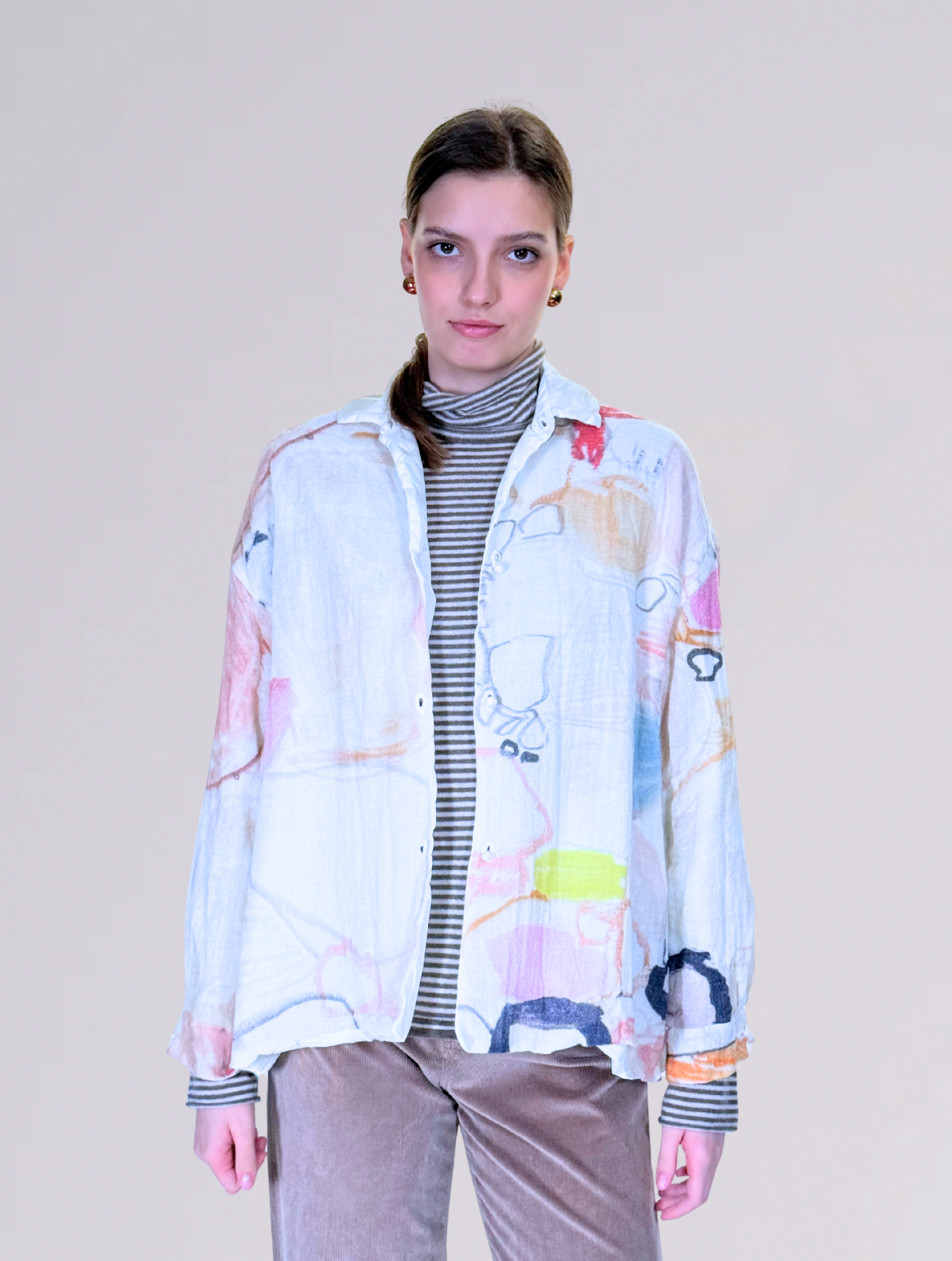 Giacca camicia CA10GSLANA BIANCO Daniela gregis