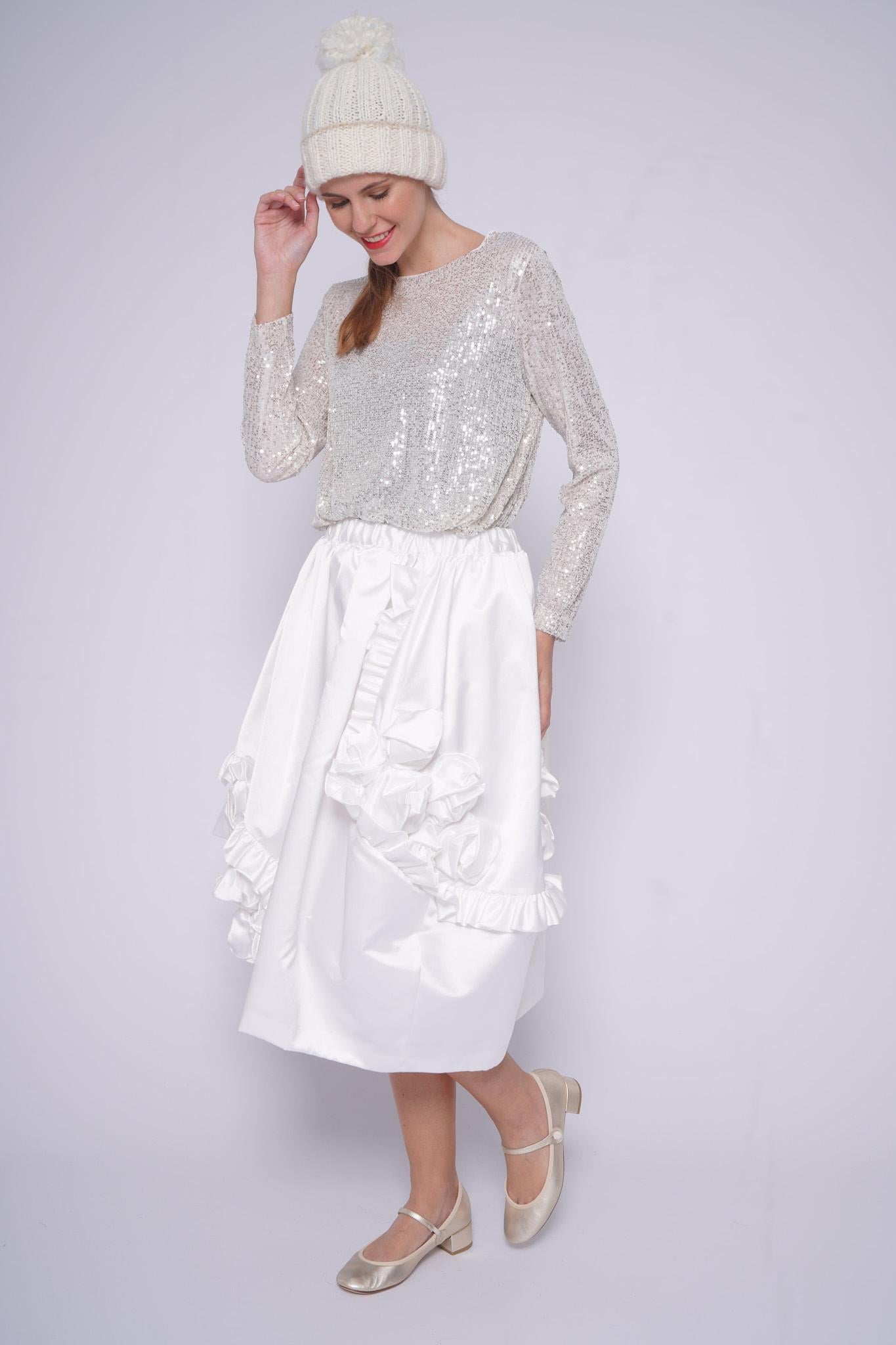 Gonna Bianca Fiori RP-S017BIANCO Comme des Garcons