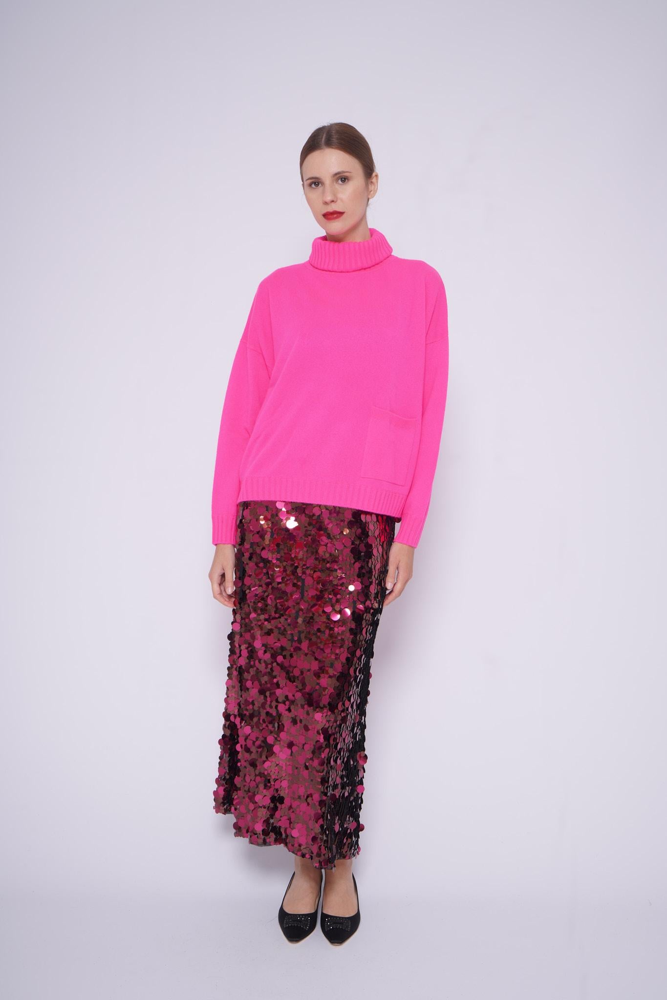 Gonna paillettes 11914PAILLETTES BORDEAUX PINK MEMORIES