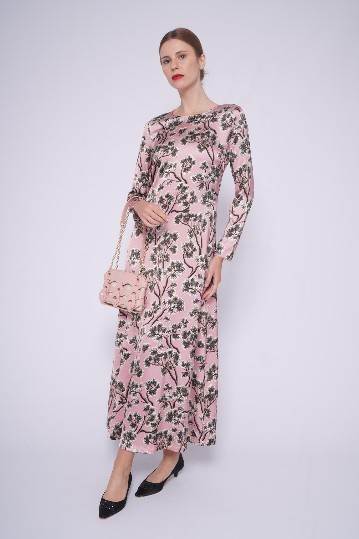 Abito lungo rosa SON 882LSETA ROSA siyu