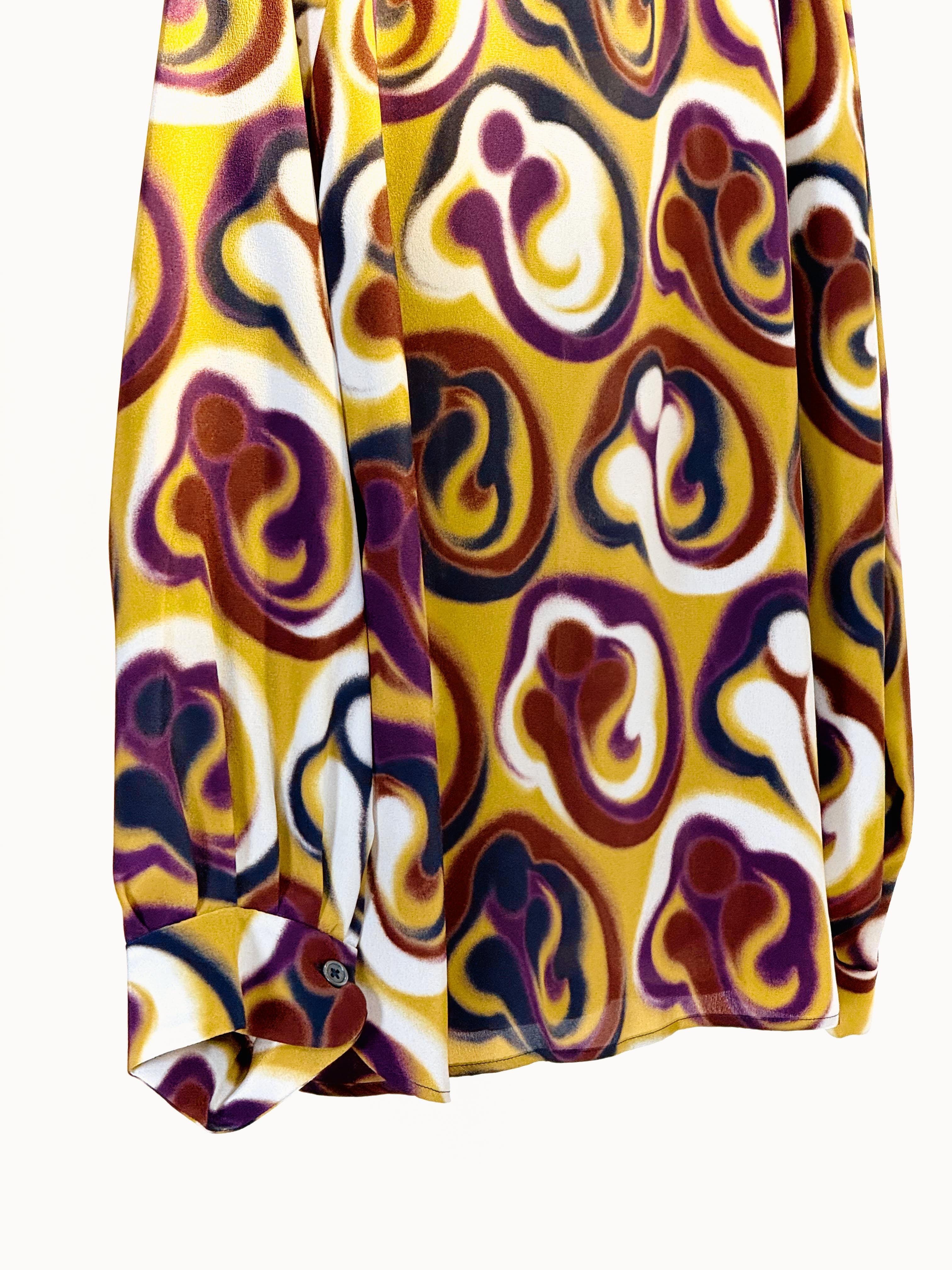 Camicia di seta fantasia 22320MULTI ODEEH