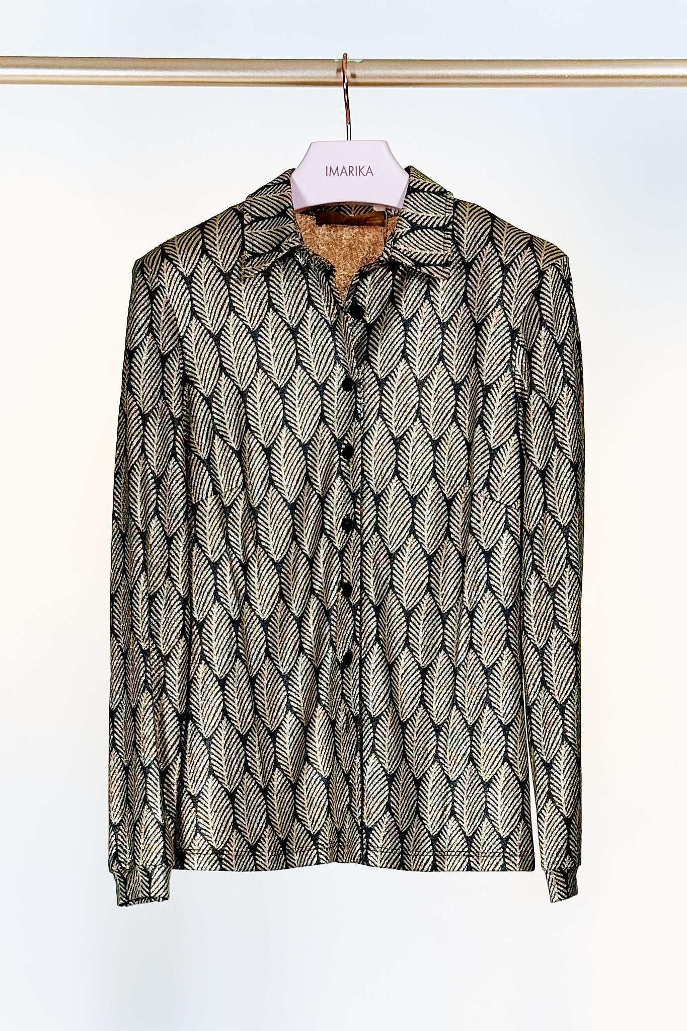 Camicia lurex POE LUREX 112FOGLIE ORO MARRONE siyu