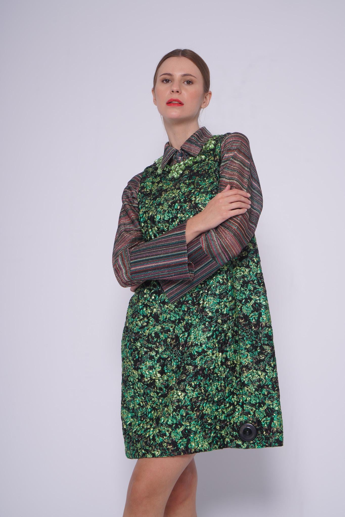 Abito lurex 32249PEACOCK VERDE ODEEH