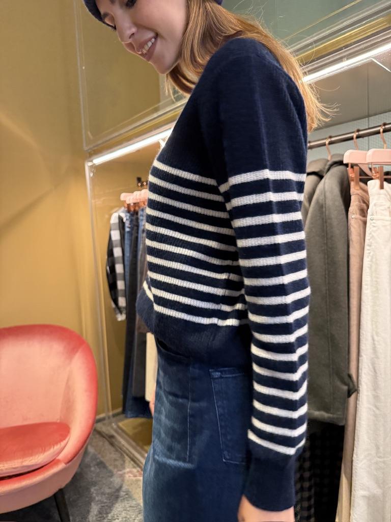 Maglione blu a righe bianche B112RIGHE BLU BIANCO Brodie