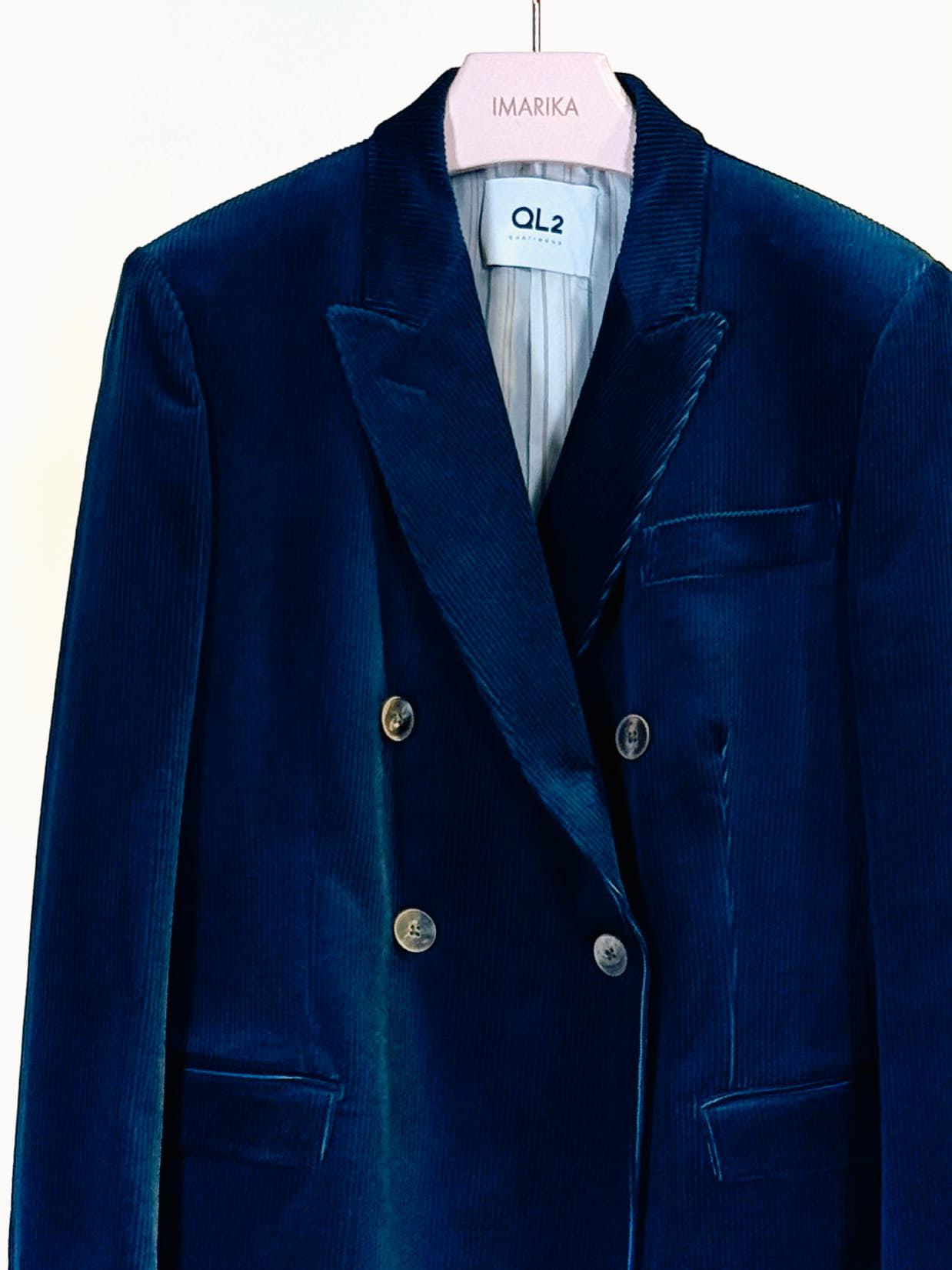 Giacca doppiopetto BICEVELLUTO BLU QUELLEDUE