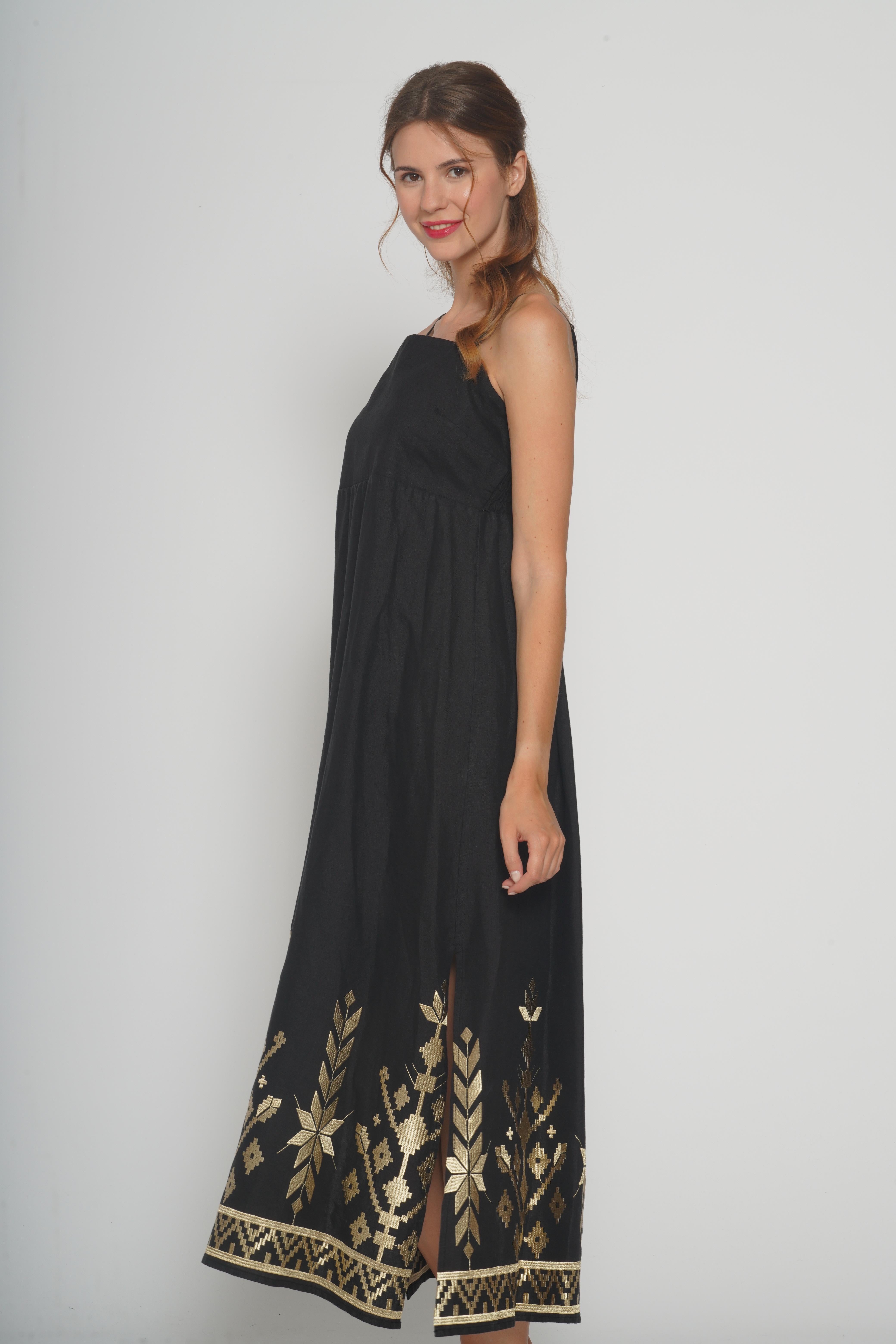 Abito con spalline nero 