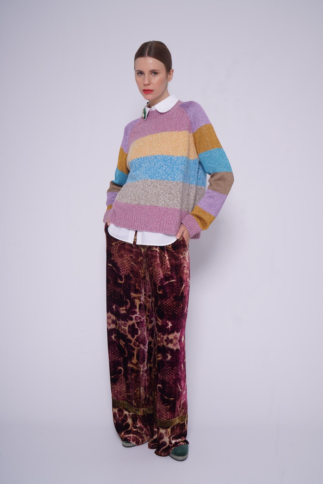 Pantalone velluto 516594VELLUTO BURGUNDY Pierre-Louis Mascia